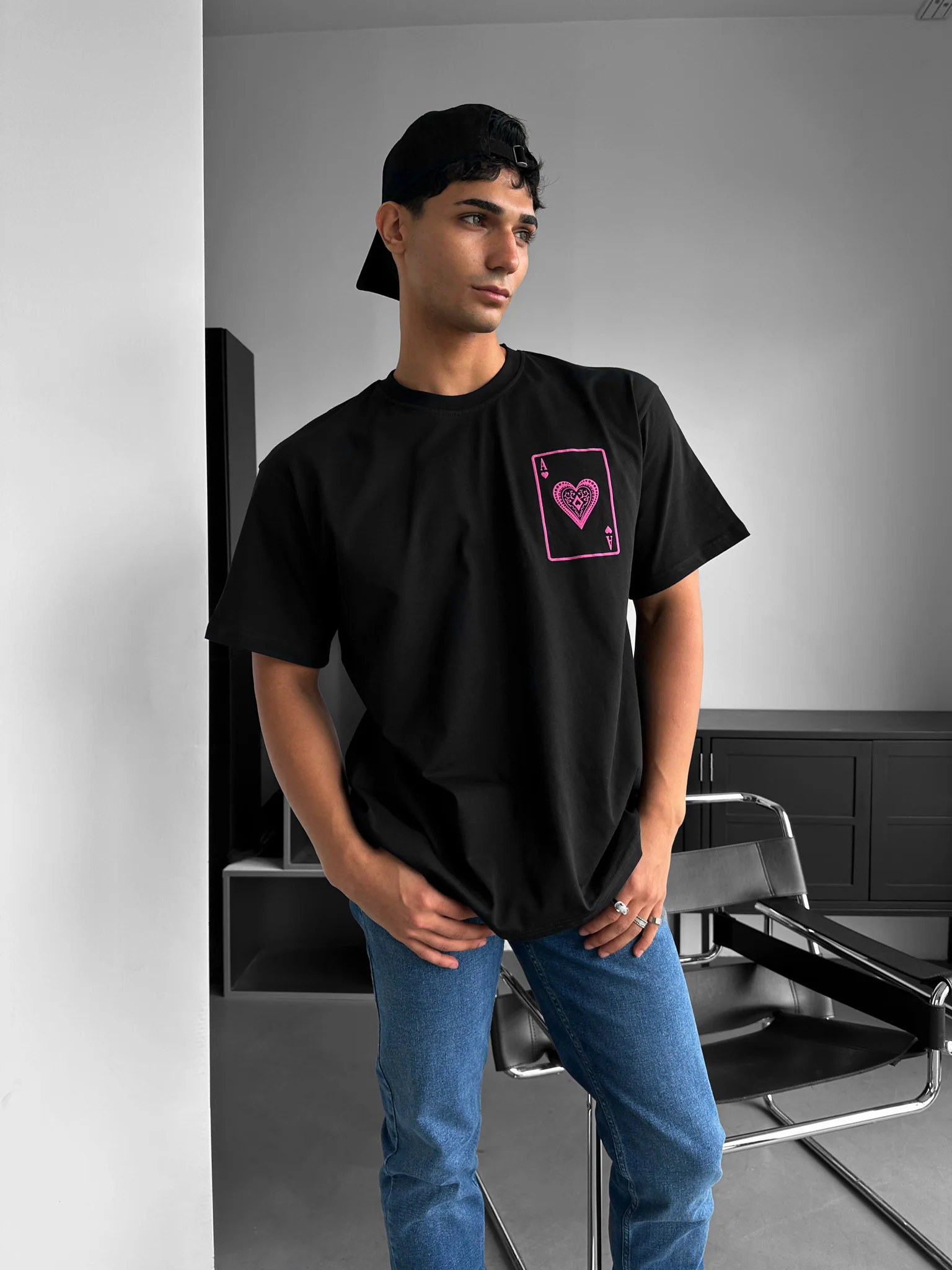Oversize "EX" T-Shirt - Black and Lila - Image 5