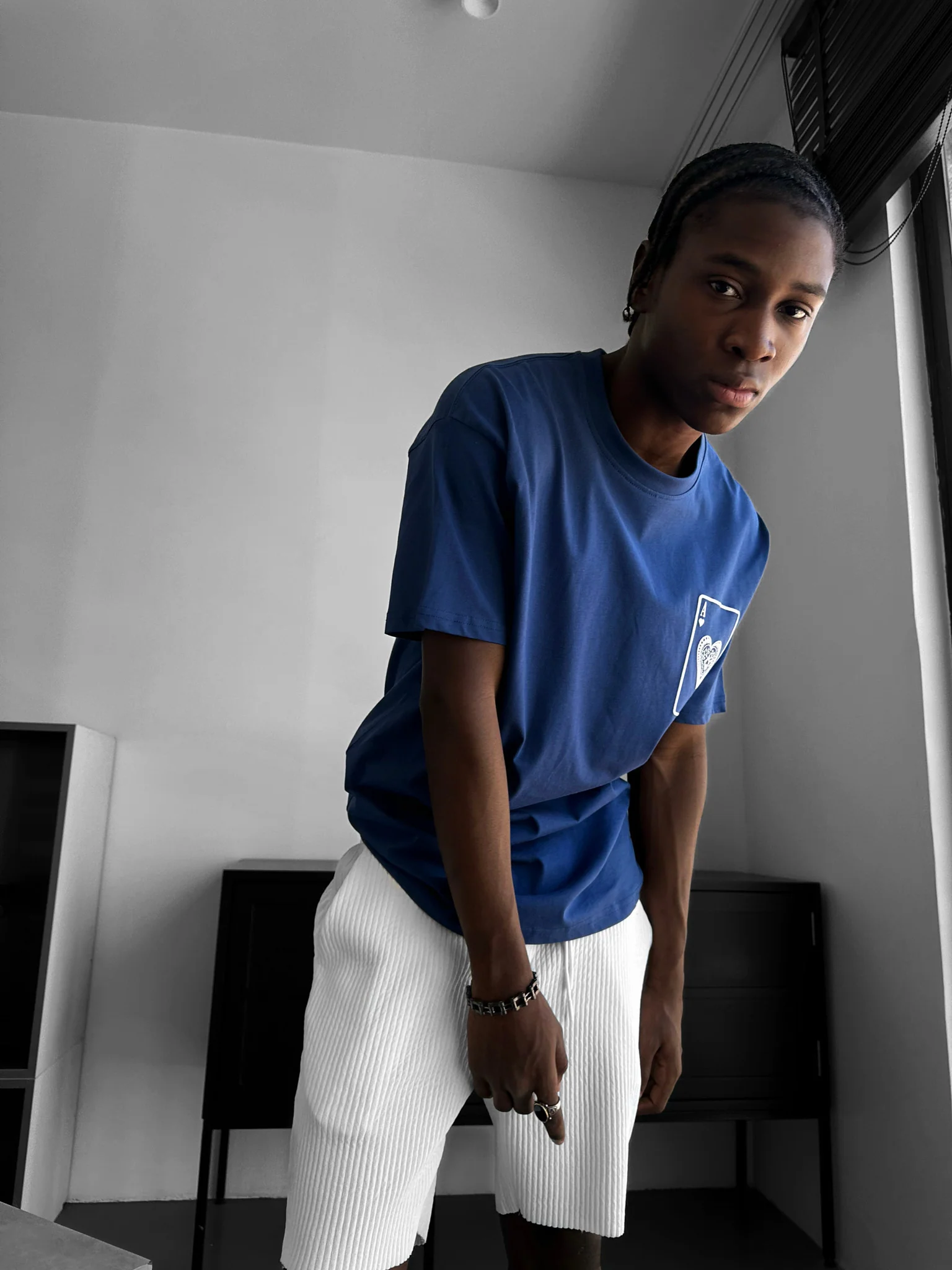 Oversize "EX" T-Shirt - Navy Peony - Image 5