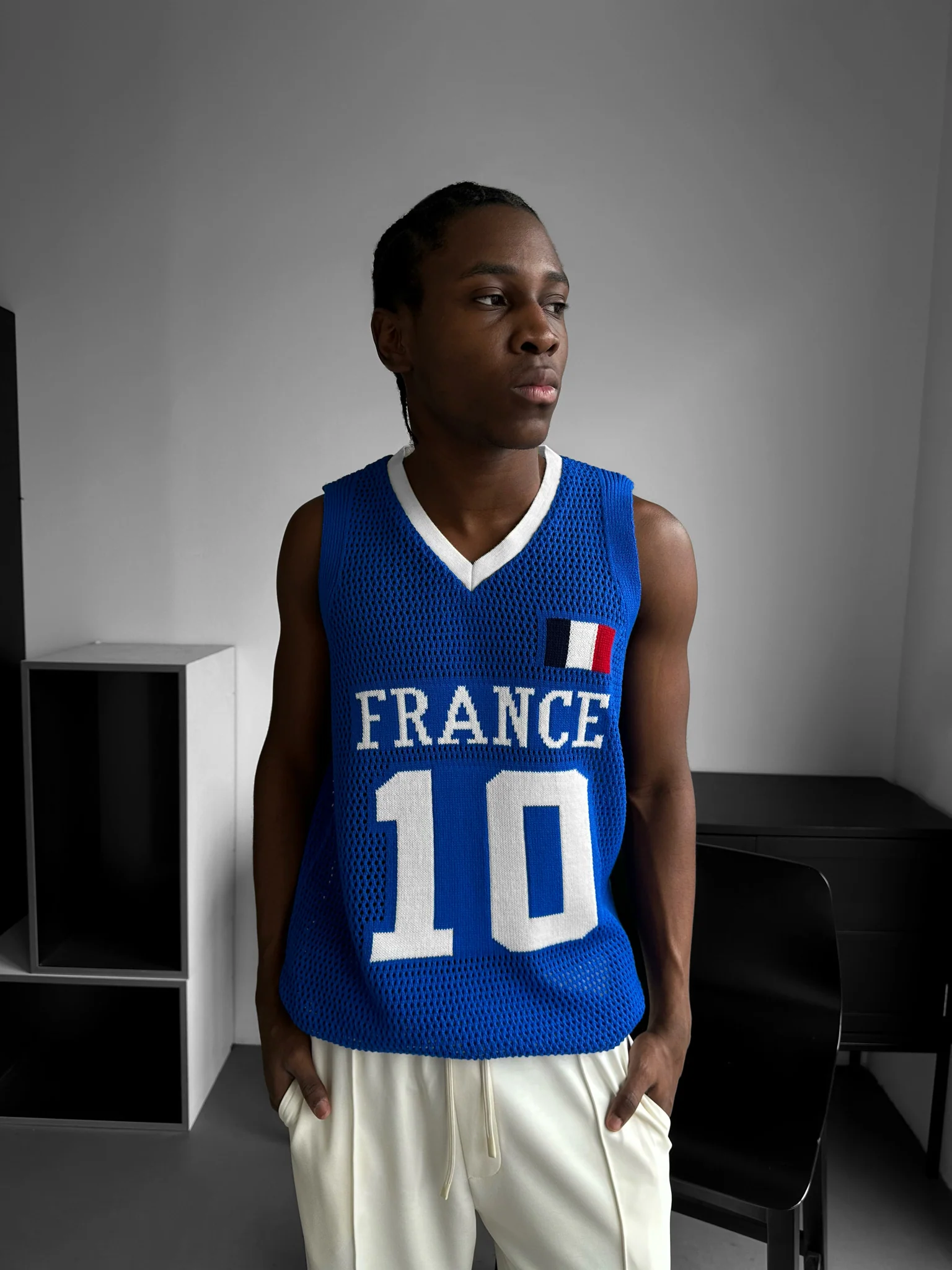 Oversize France Knit Tanktop - Sax - Image 3