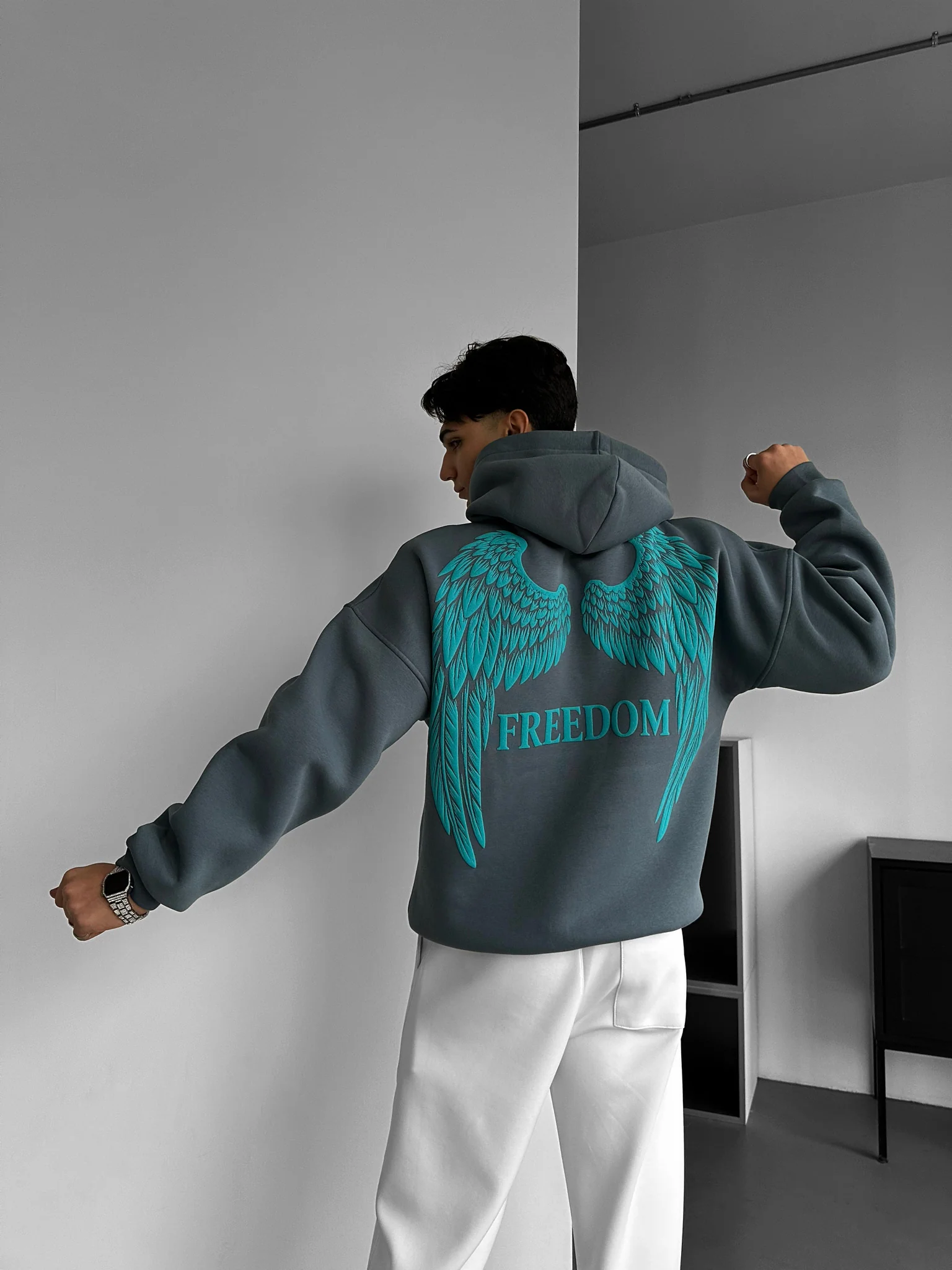 Oversize Freedom Hoodie - Stormy Weather - Image 3