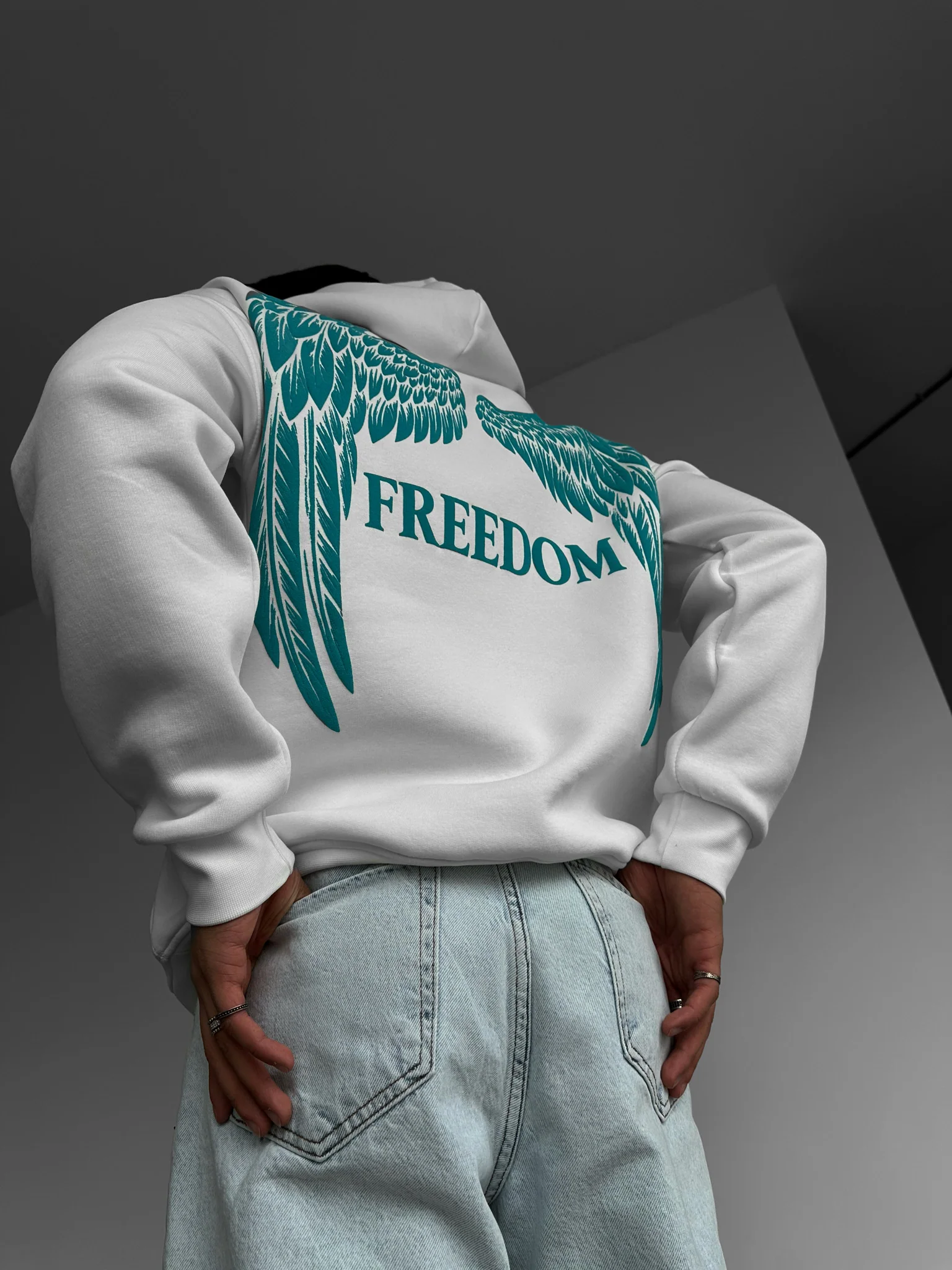 Oversize Freedom Hoodie - White - Image 2