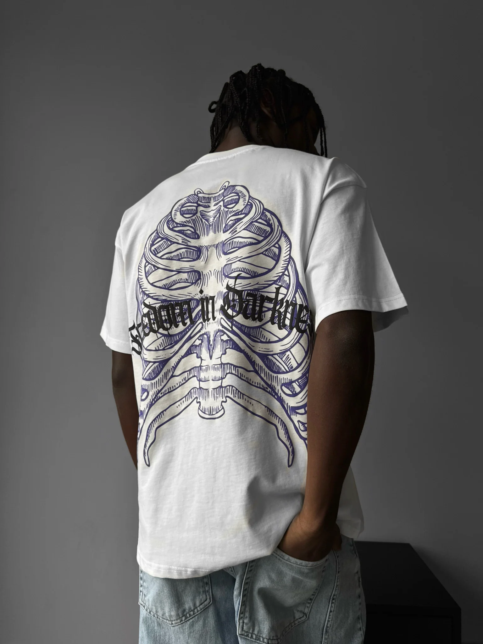Oversize 'Freedom in Darkness' T-Shirt - Ecru - Image 2