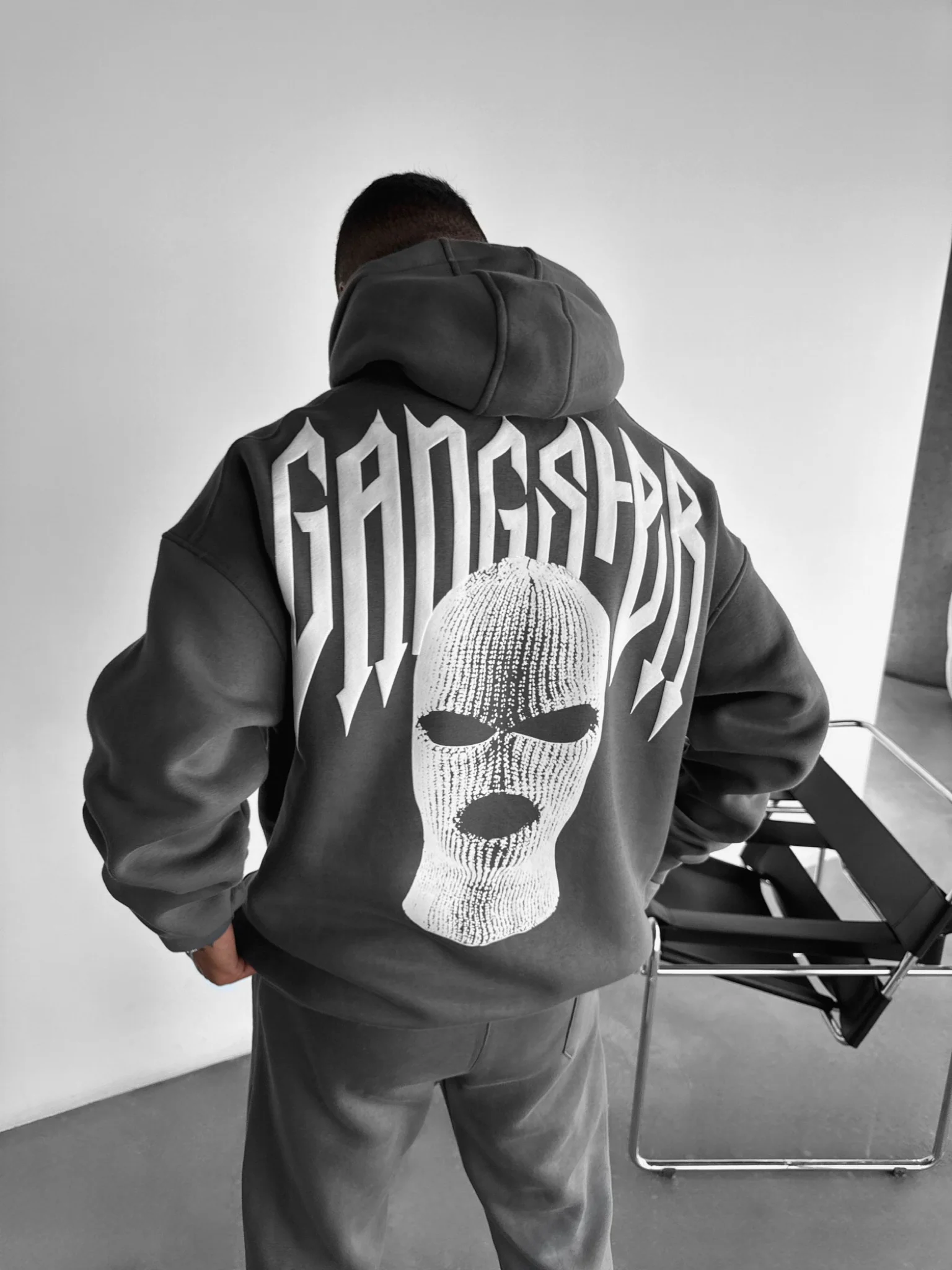 Oversize Gangster Hoodie - Anthracite - Image 3
