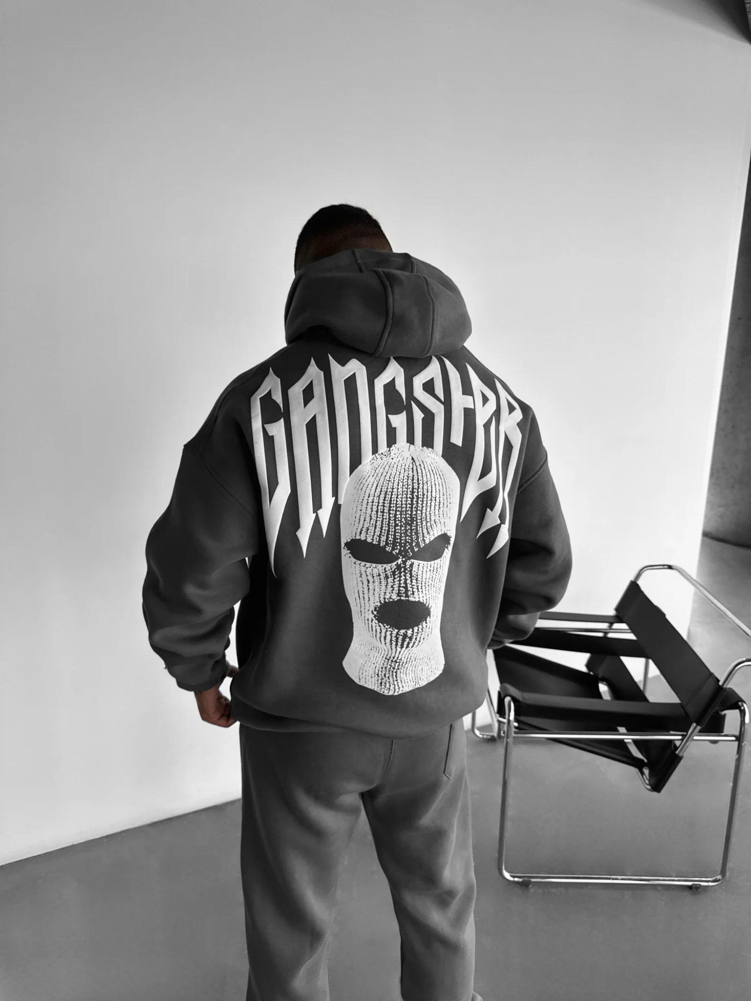 Oversize Gangster Hoodie - Anthracite - Image 4