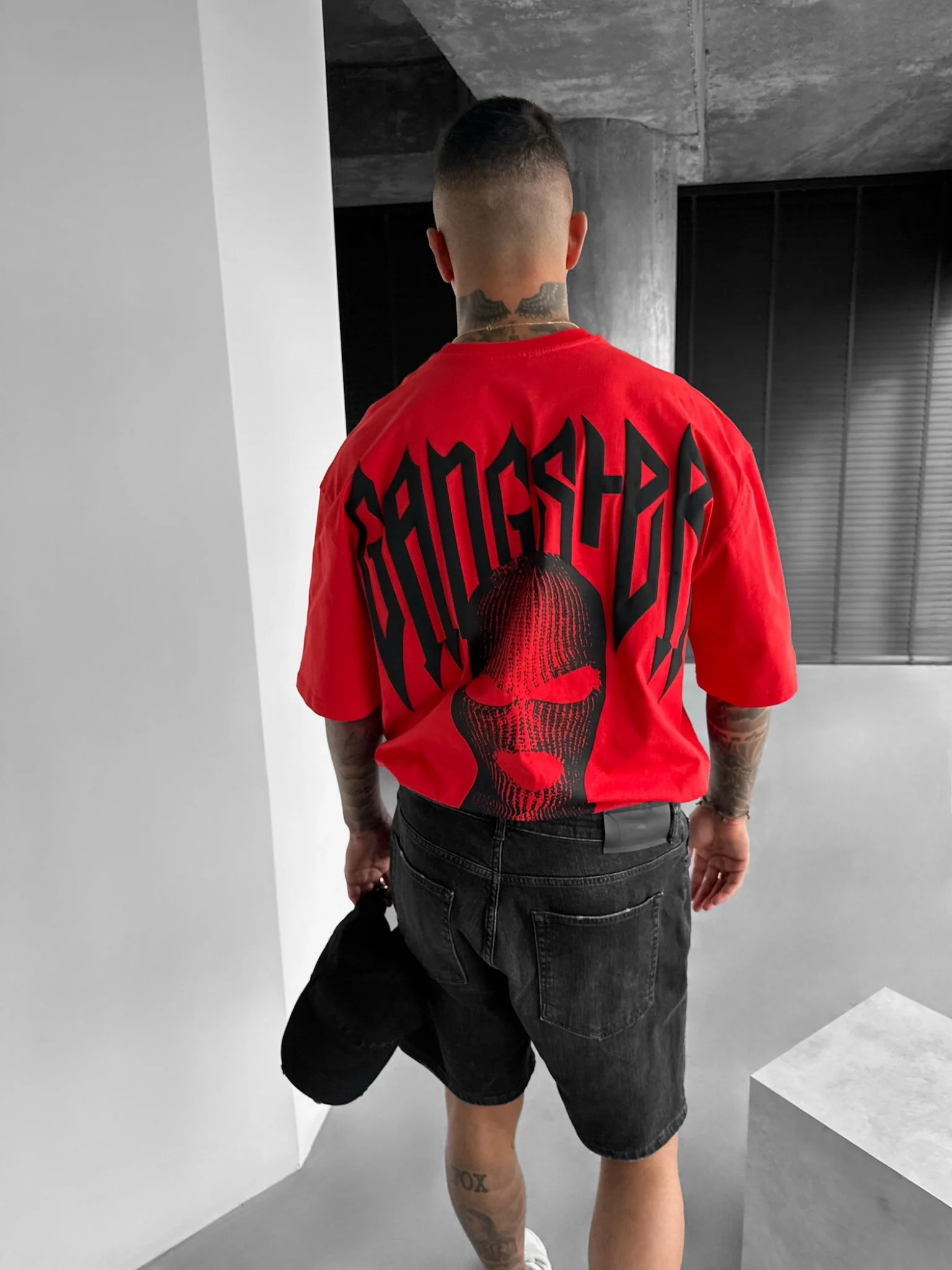 Oversize Gangster T-shirt - Red - Image 3