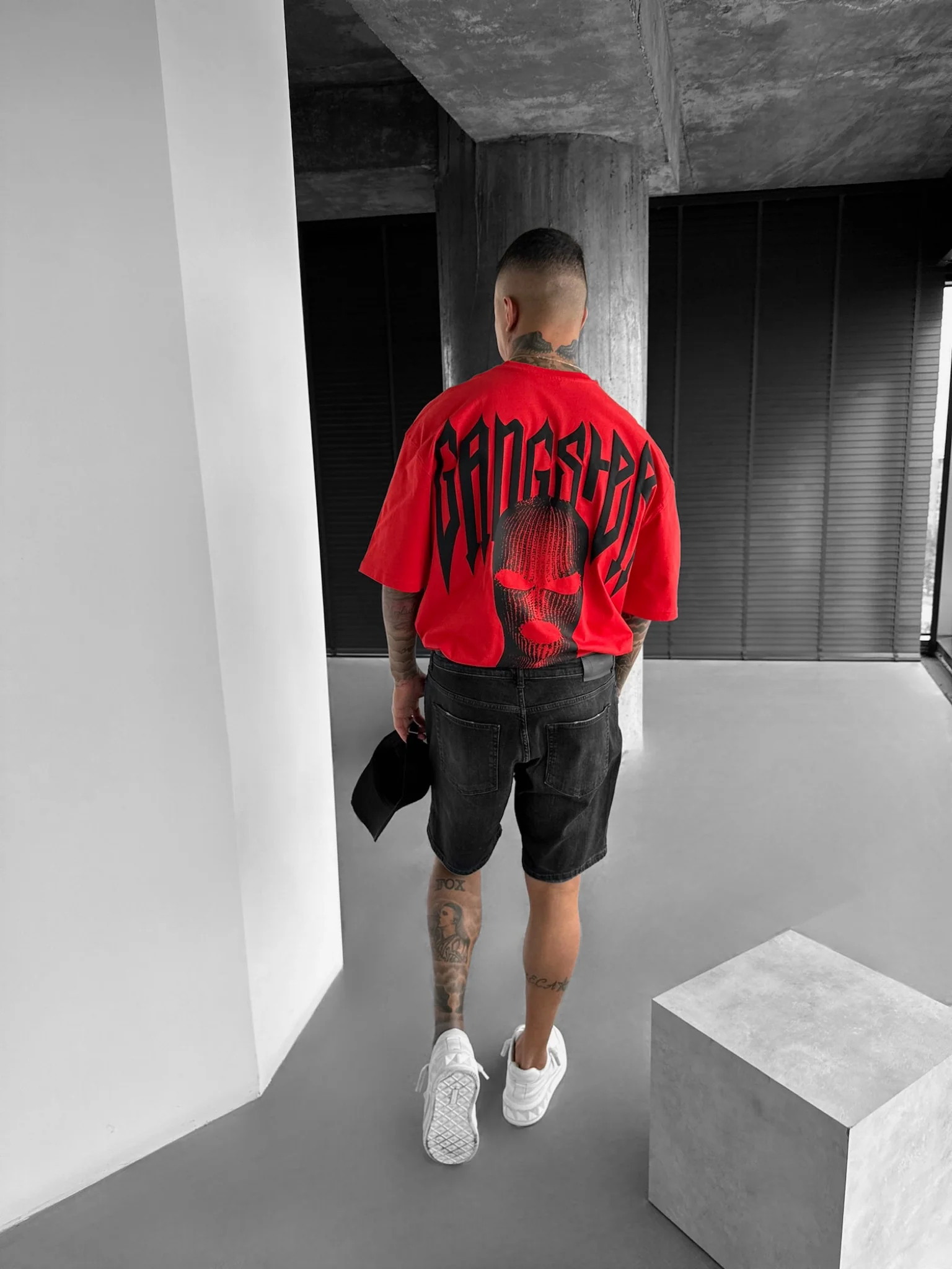 Oversize Gangster T-shirt - Red - Image 6