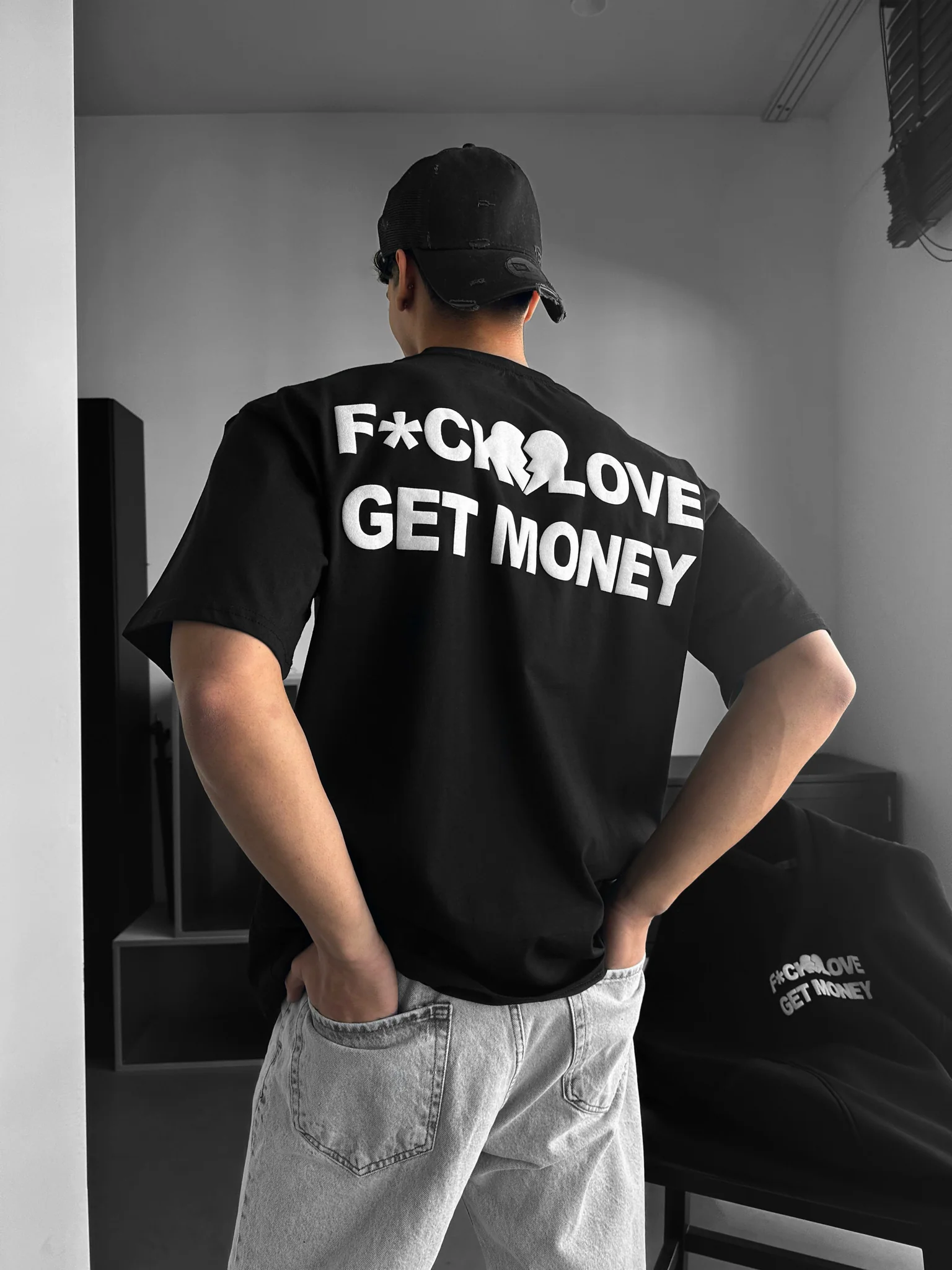 Oversize Get Money T-shirt - Black - Image 3