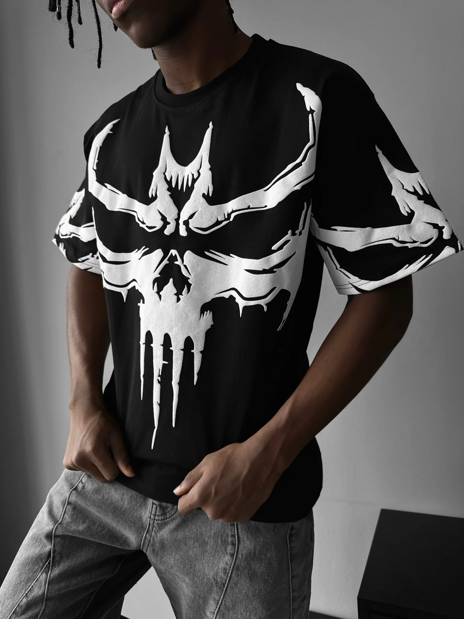Oversize Ghost T-Shirt - Black - Image 2
