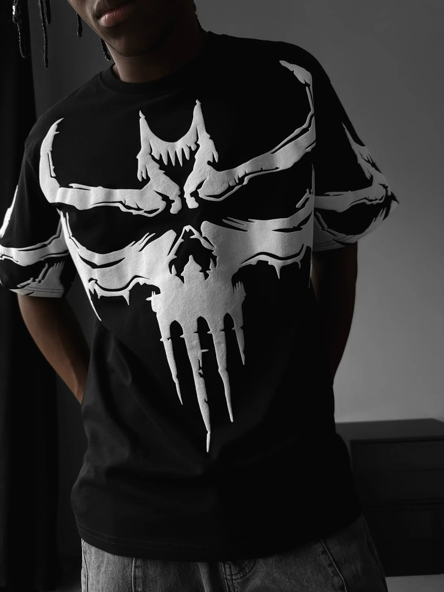 Oversize Ghost T-Shirt - Black - Image 3