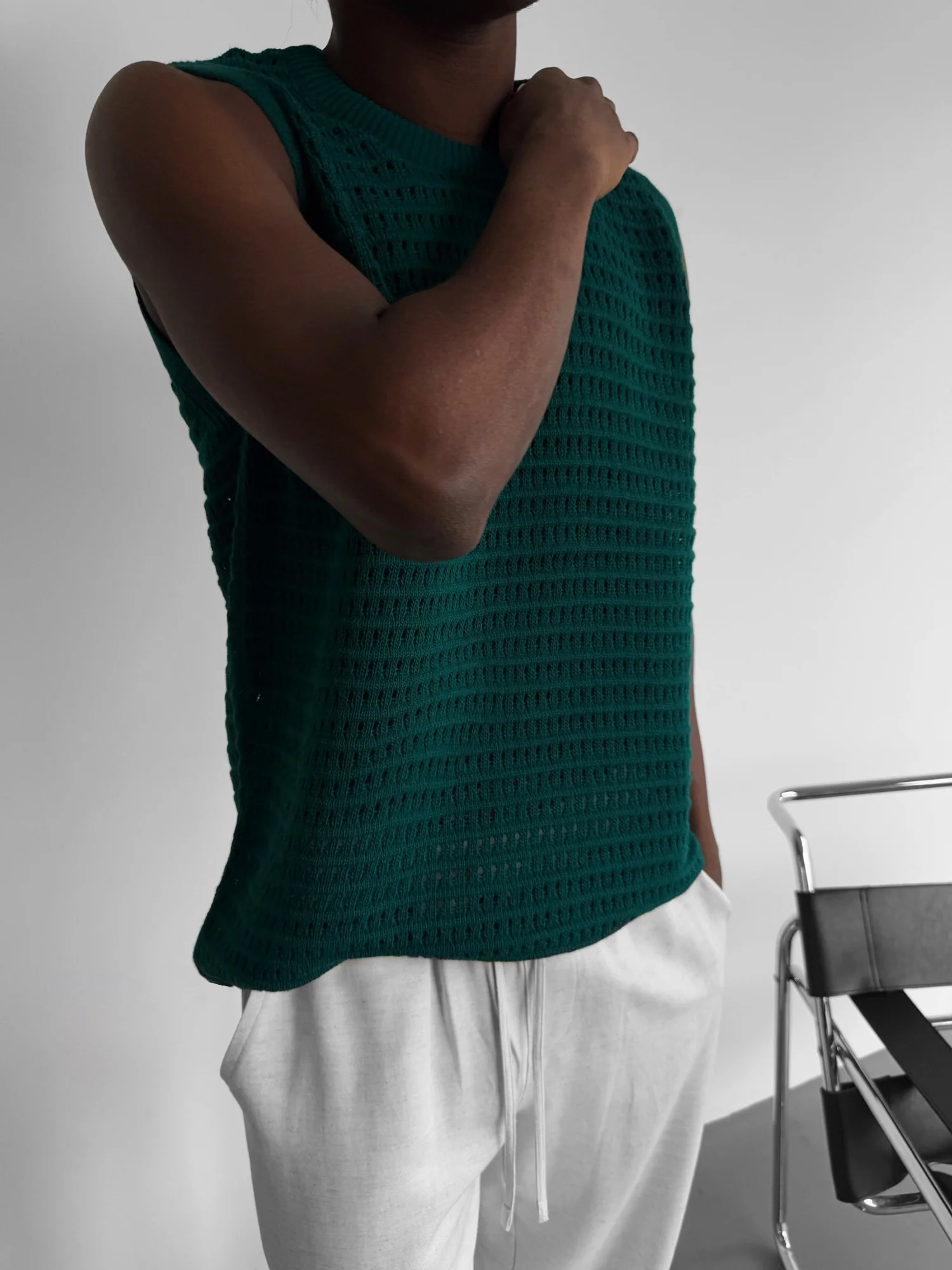 Oversize Grid Tanktop - Green - Image 3