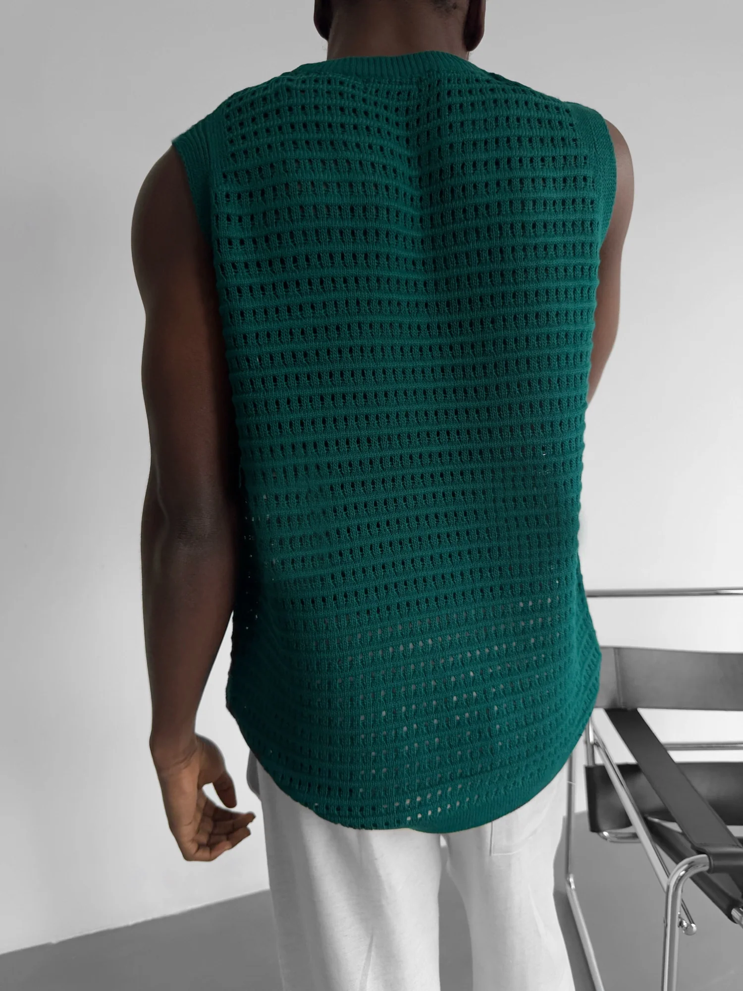 Oversize Grid Tanktop - Green - Image 4