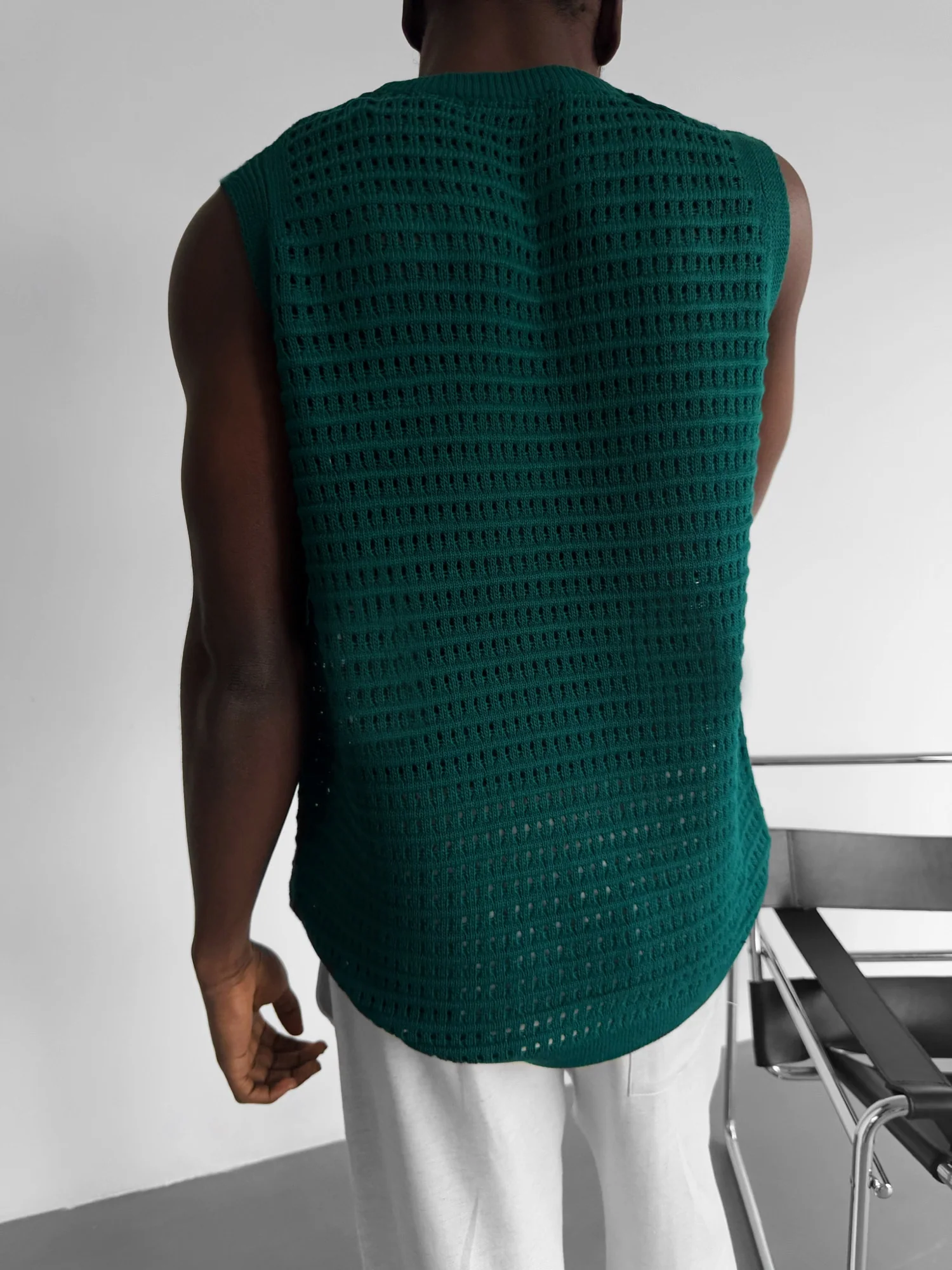 Oversize Grid Tanktop - Green - Image 5