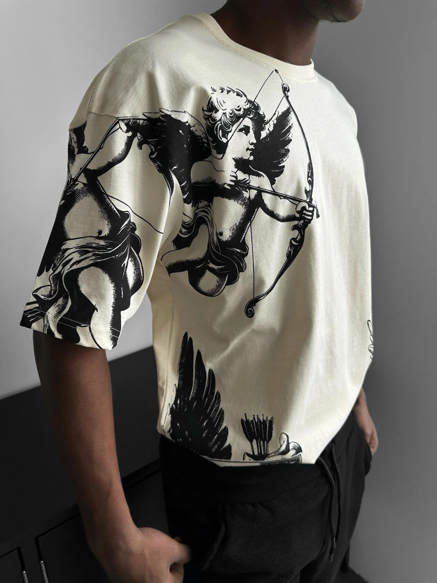 Oversize Guardian Angels T-Shirt - Antique White - Image 3