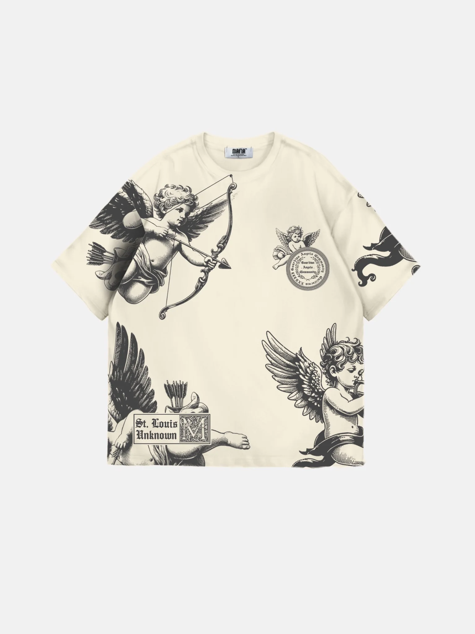 Oversize Guardian Angels T-Shirt - Antique White - Image 6