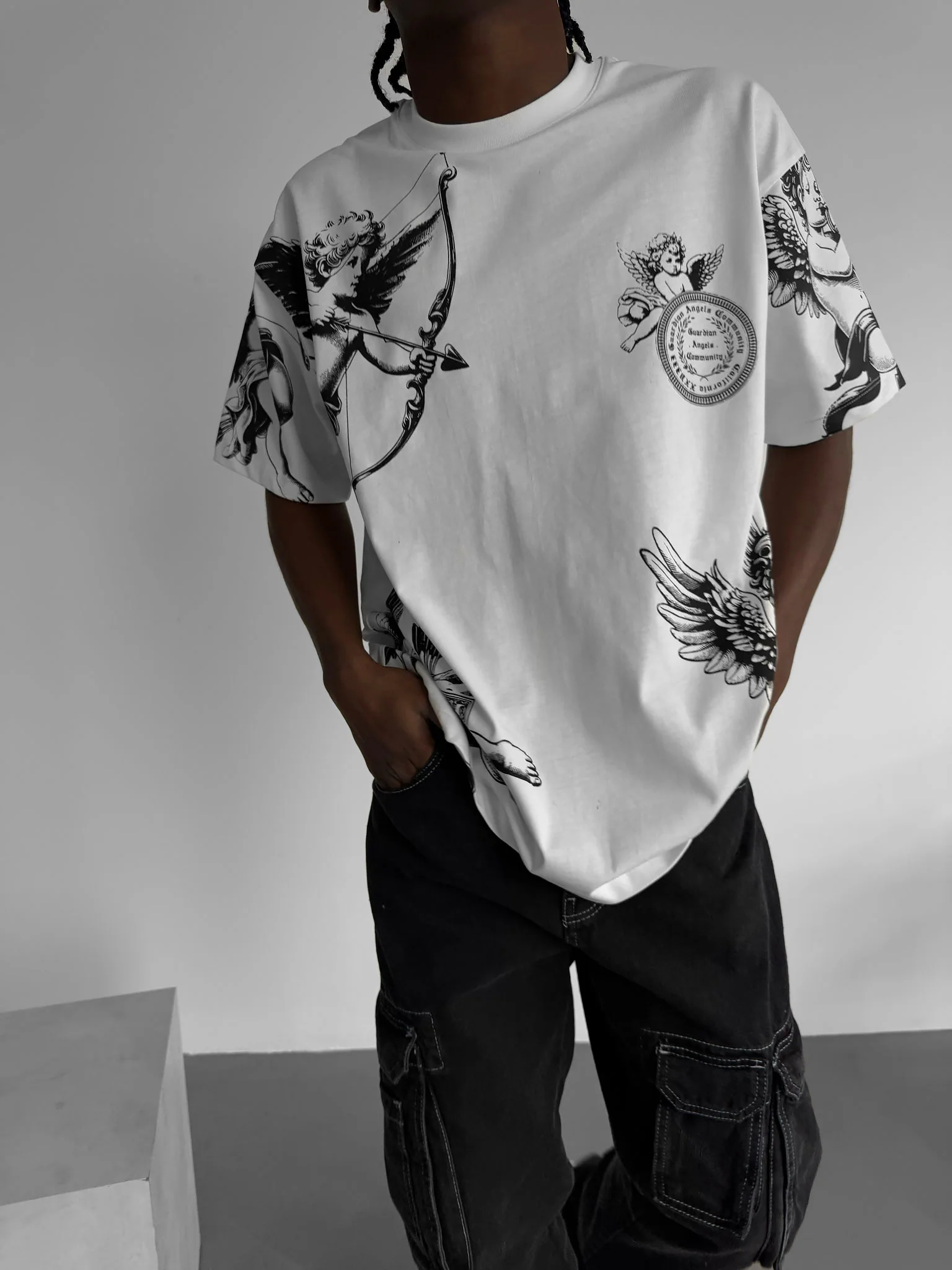 Oversize Guardian Angels T-Shirt - Ecru - Image 6