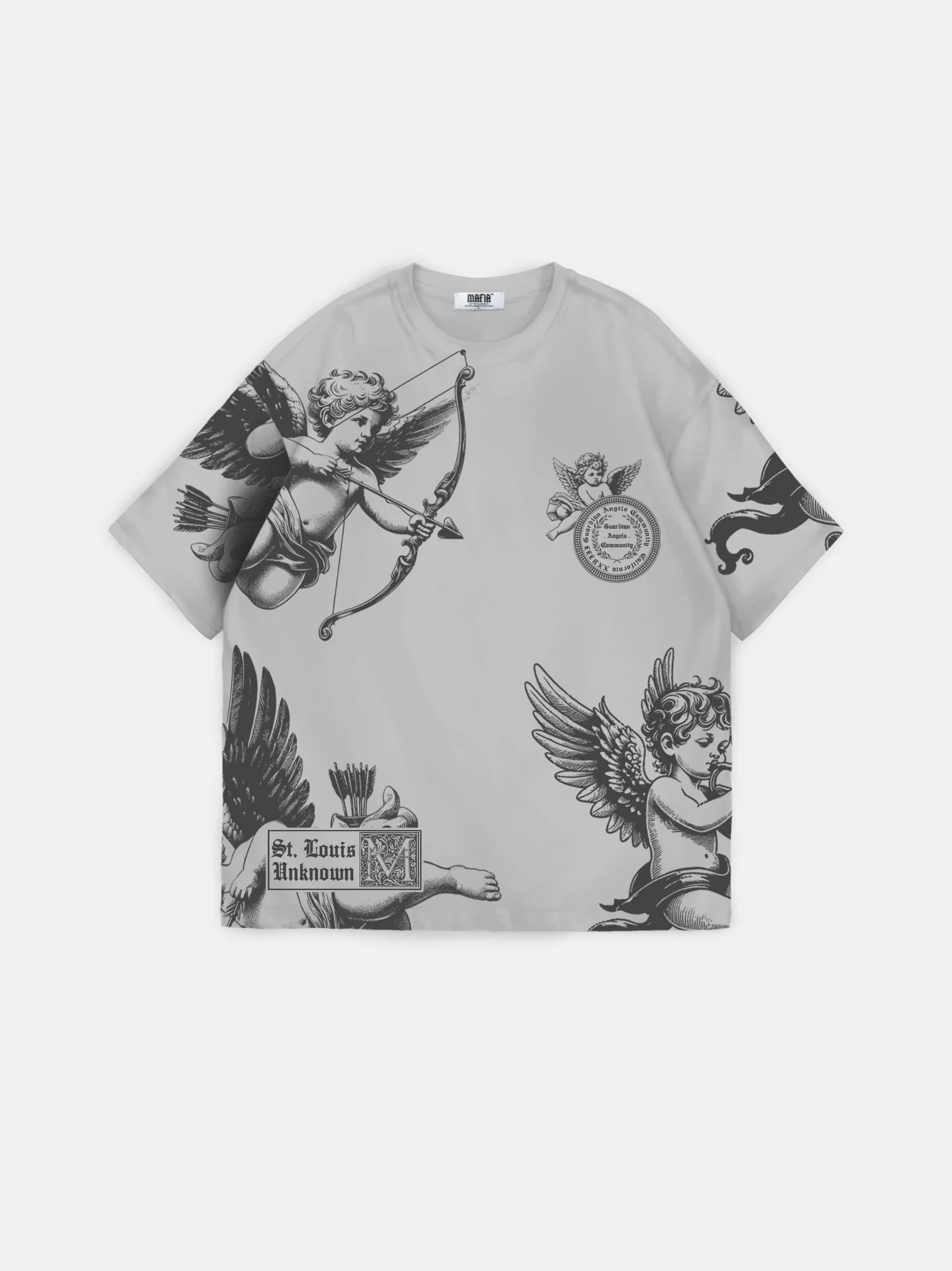 Oversize Guardian Angels T-Shirt - Grey - Image 4
