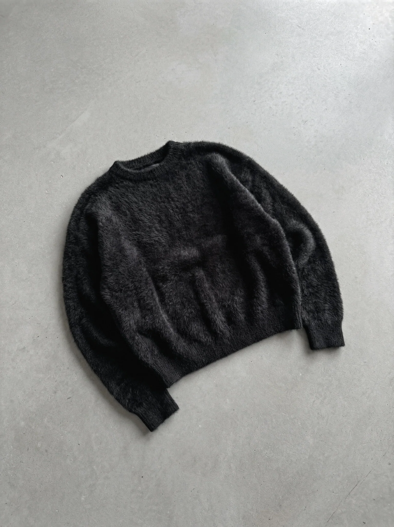 Oversize Hairy Rope Sweater - Black - Image 2