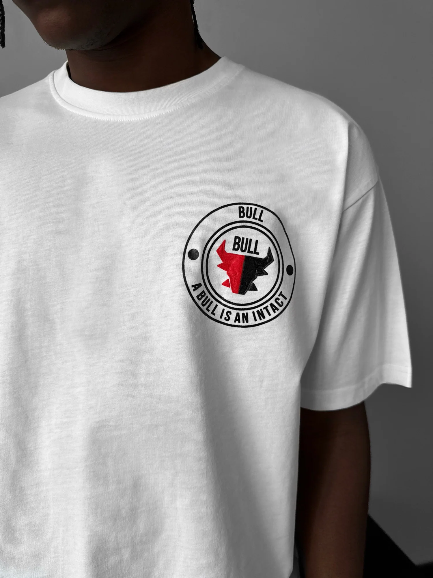 Oversize Half&Half Bull T-Shirt - Ecru - Image 2