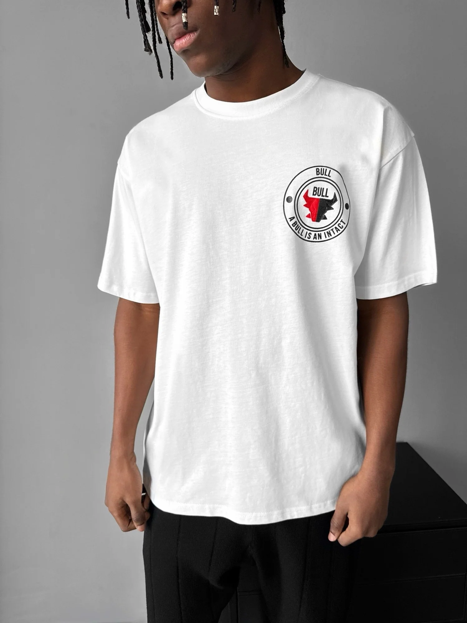 Oversize Half&Half Bull T-Shirt - Ecru - Image 4