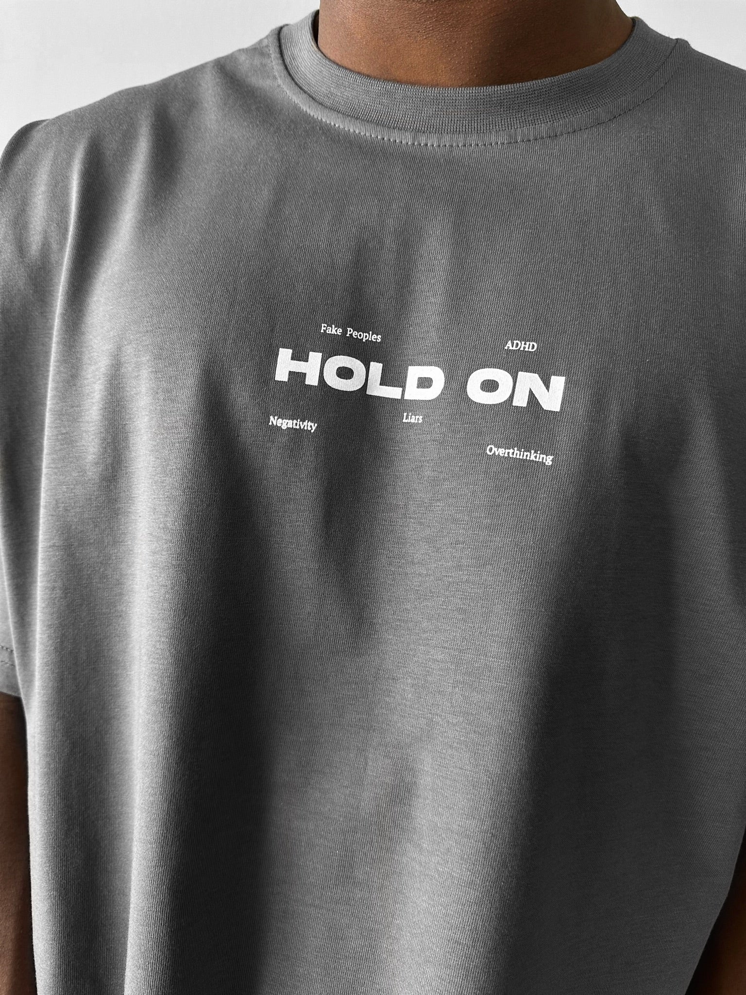 Oversize "Hold On" T-Shirt - Anthracite - Image 2
