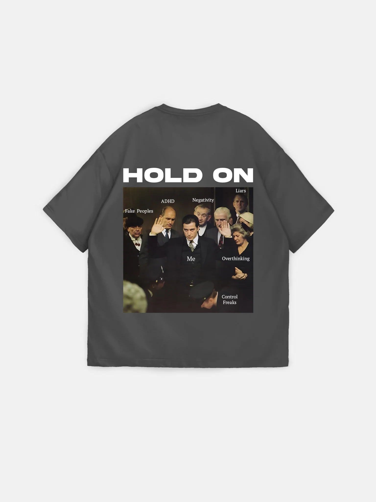 Oversize "Hold On" T-Shirt - Anthracite - Image 5