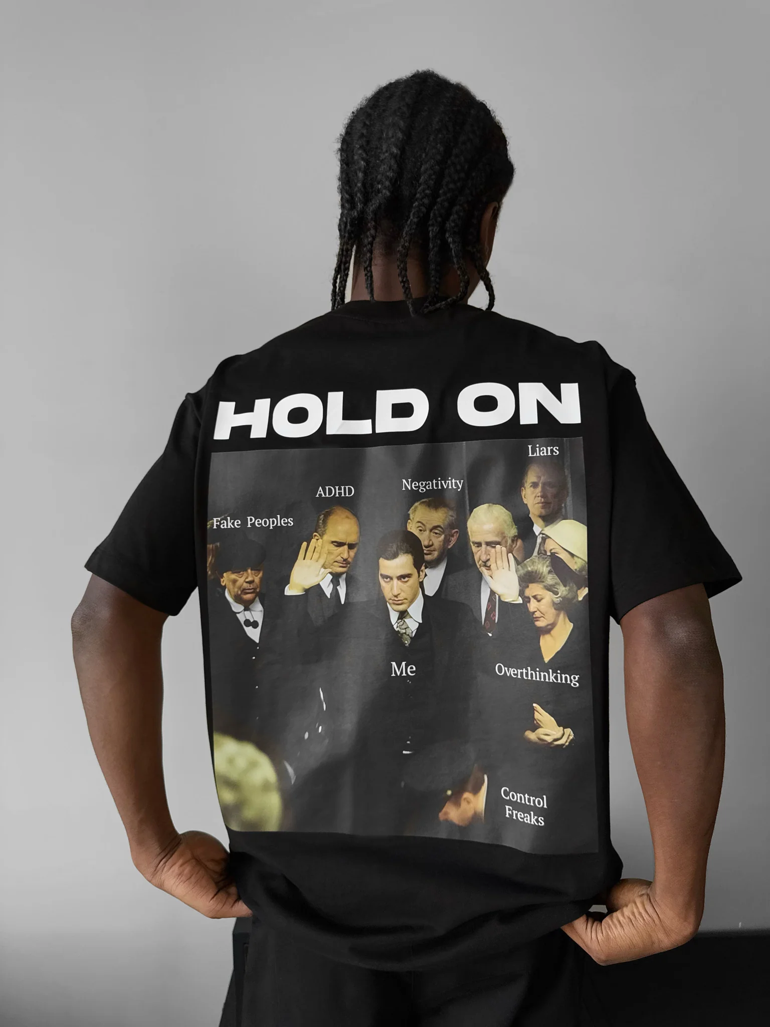 Oversize "Hold On" T-Shirt - Black - Image 3