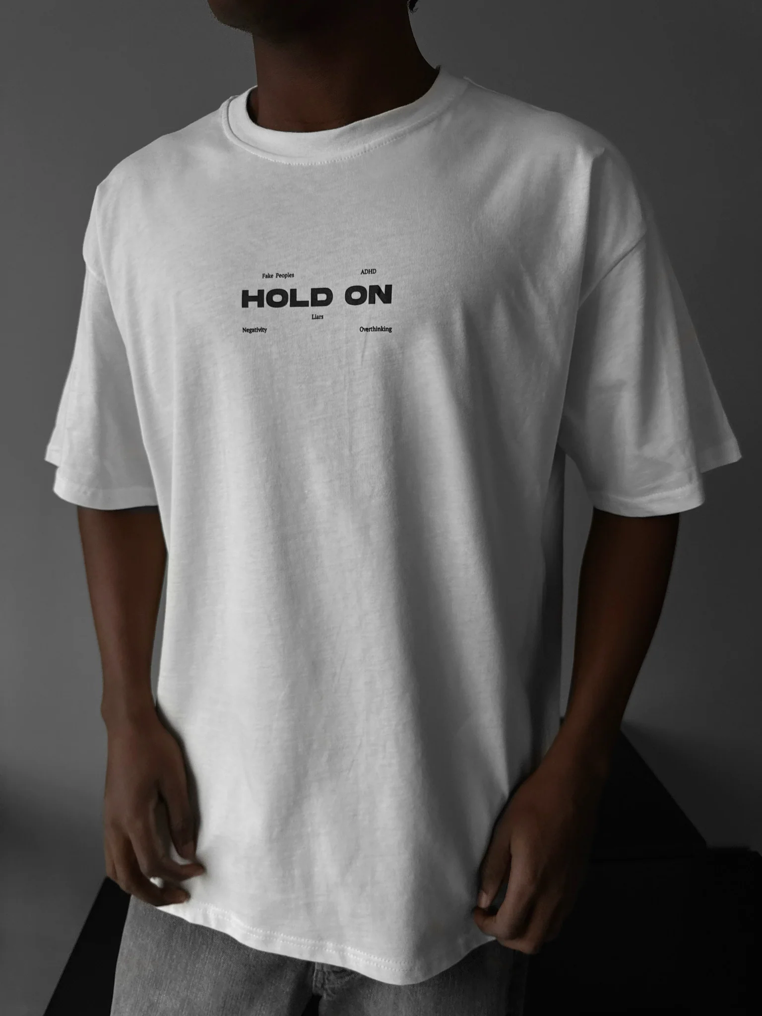 Oversize "Hold On" T-Shirt - Ecru - Image 4