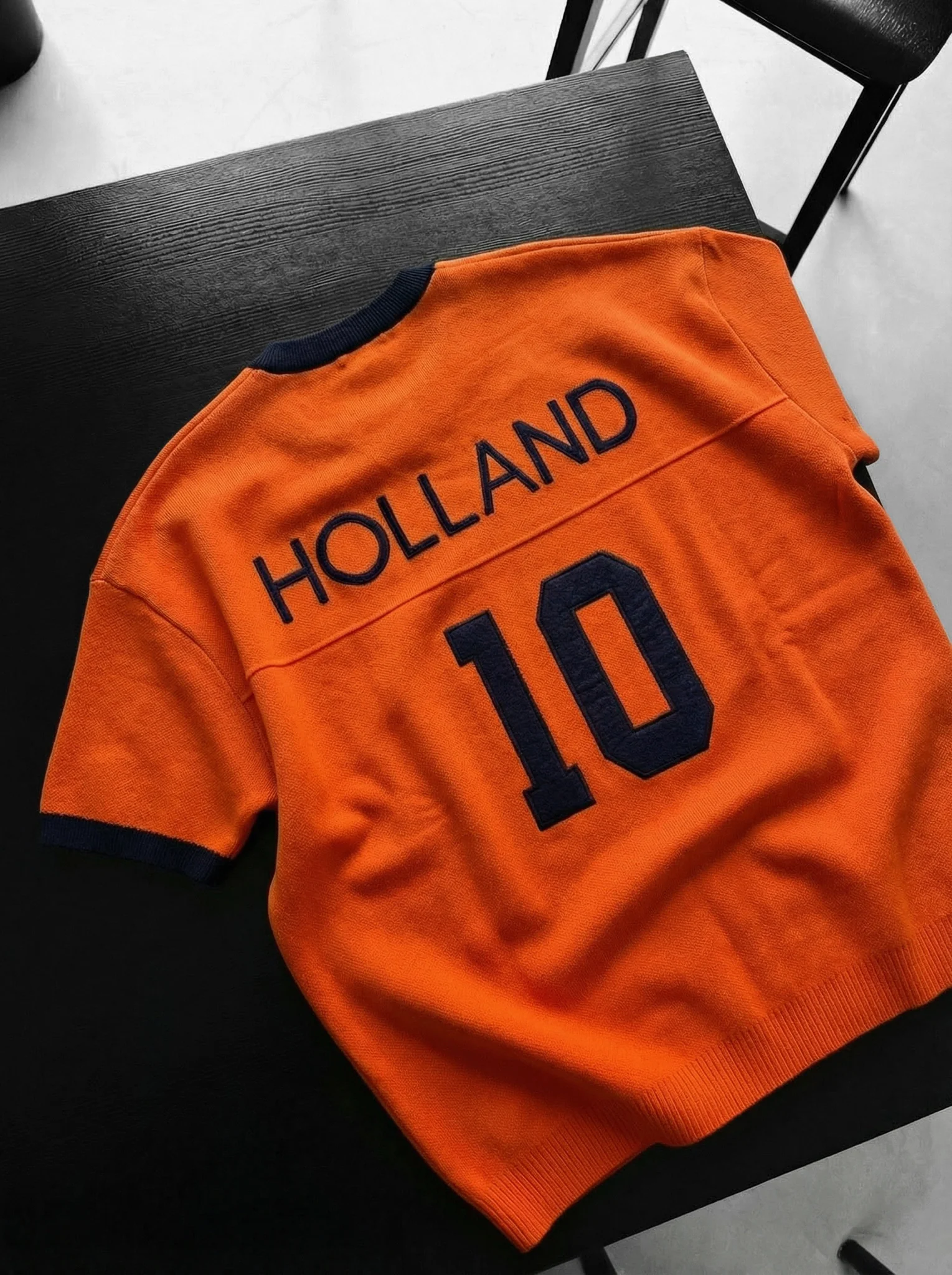 Oversize Holland Knit T-shirt - Orange - Image 2