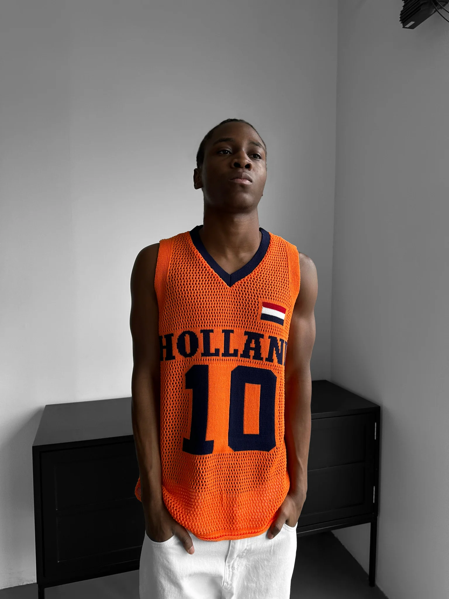 Oversize Holland Knit Tanktop - Orange - Image 3