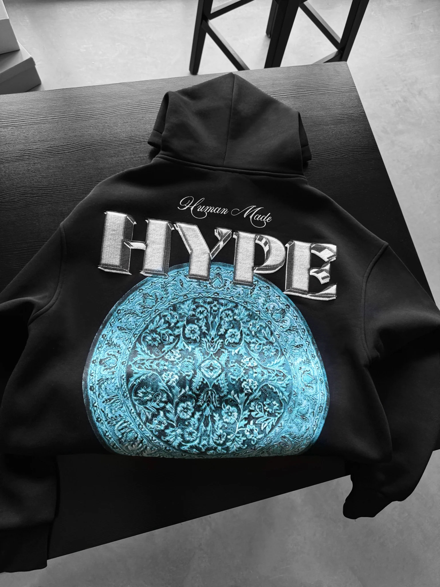 Oversize Hype Hoodie - Black - Image 3