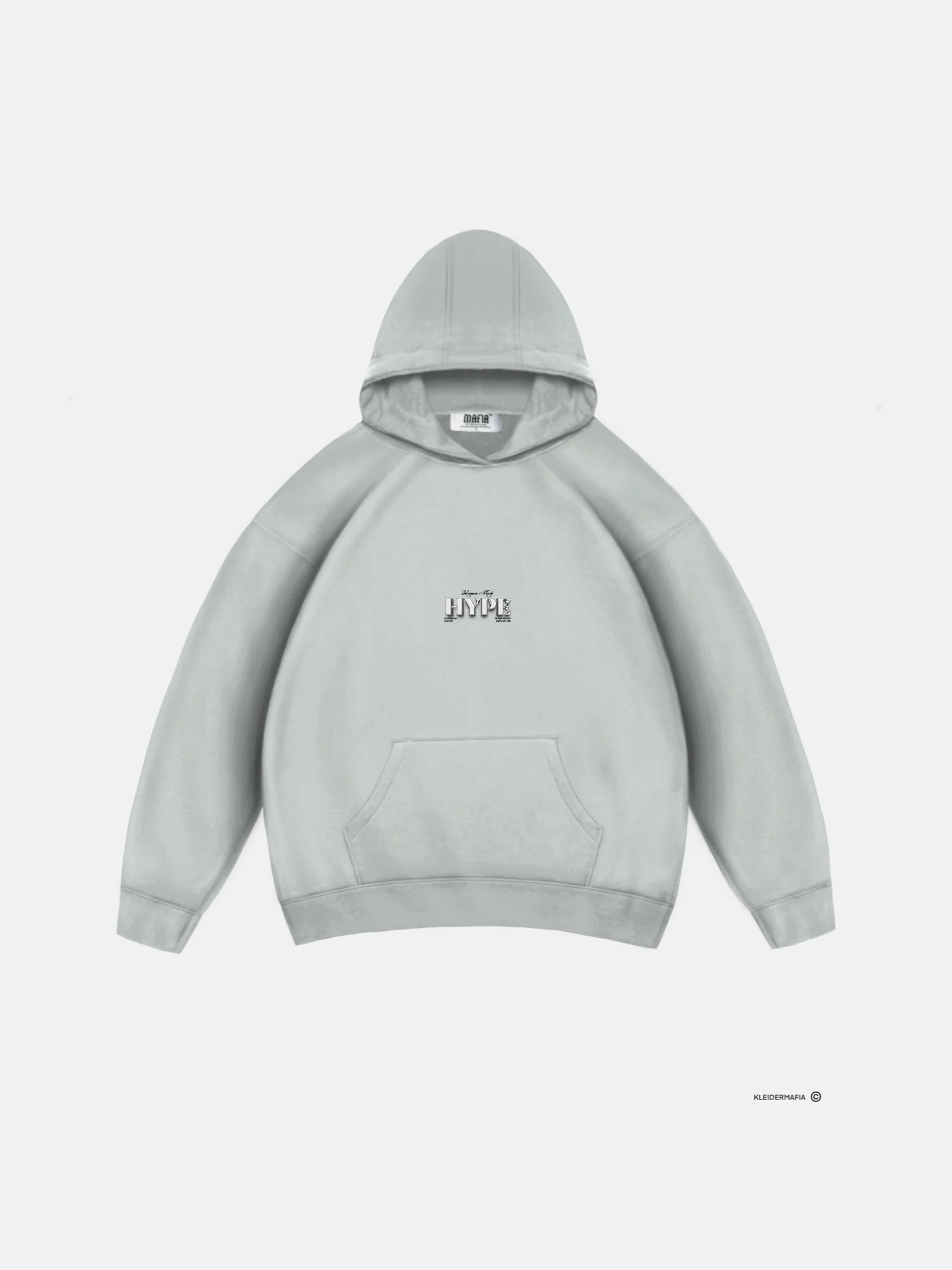 Oversize Hype Hoodie - Grey - Image 3