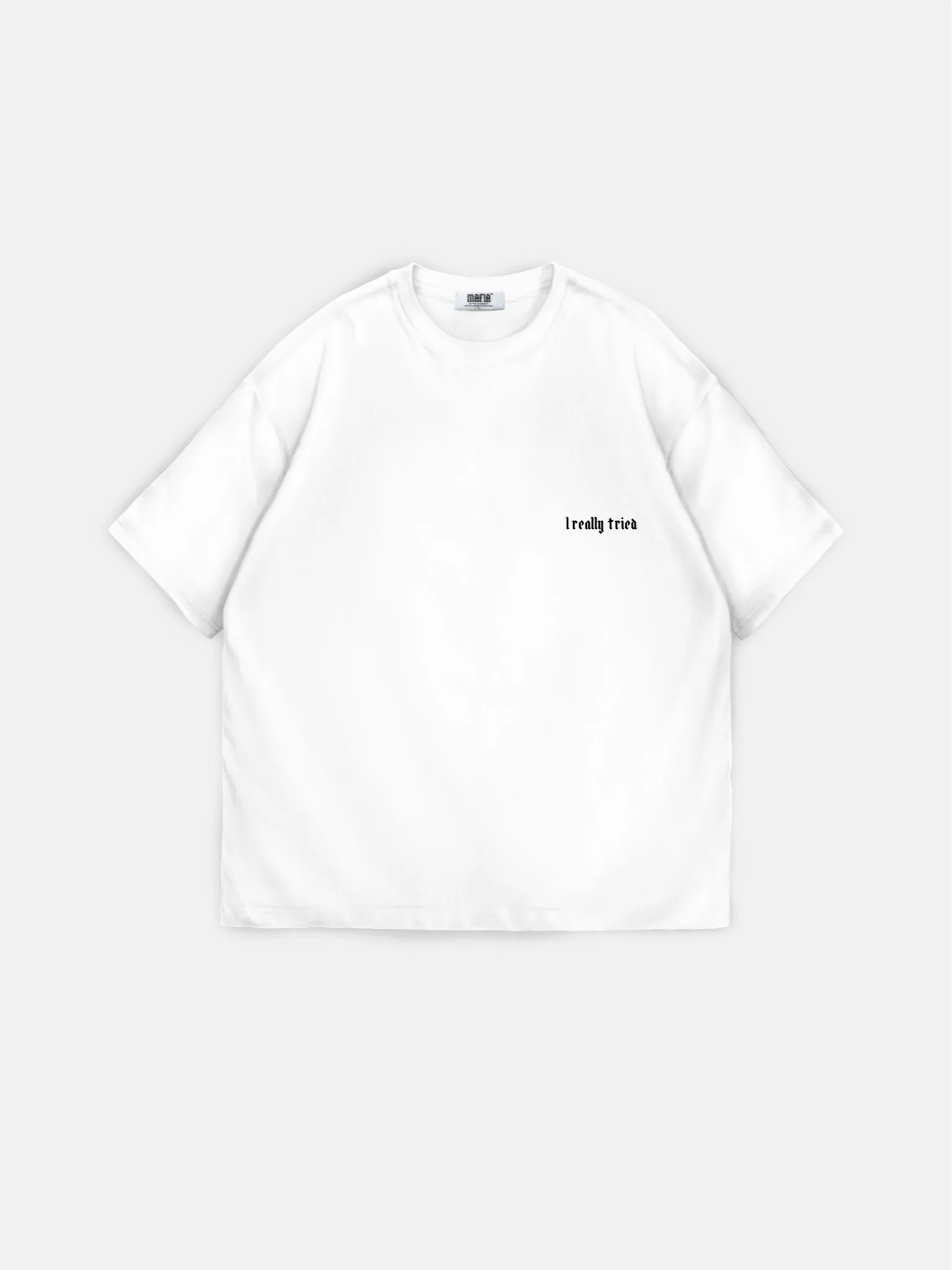 Oversize 'I Really Tried' T-shirt - Ecru - Image 6