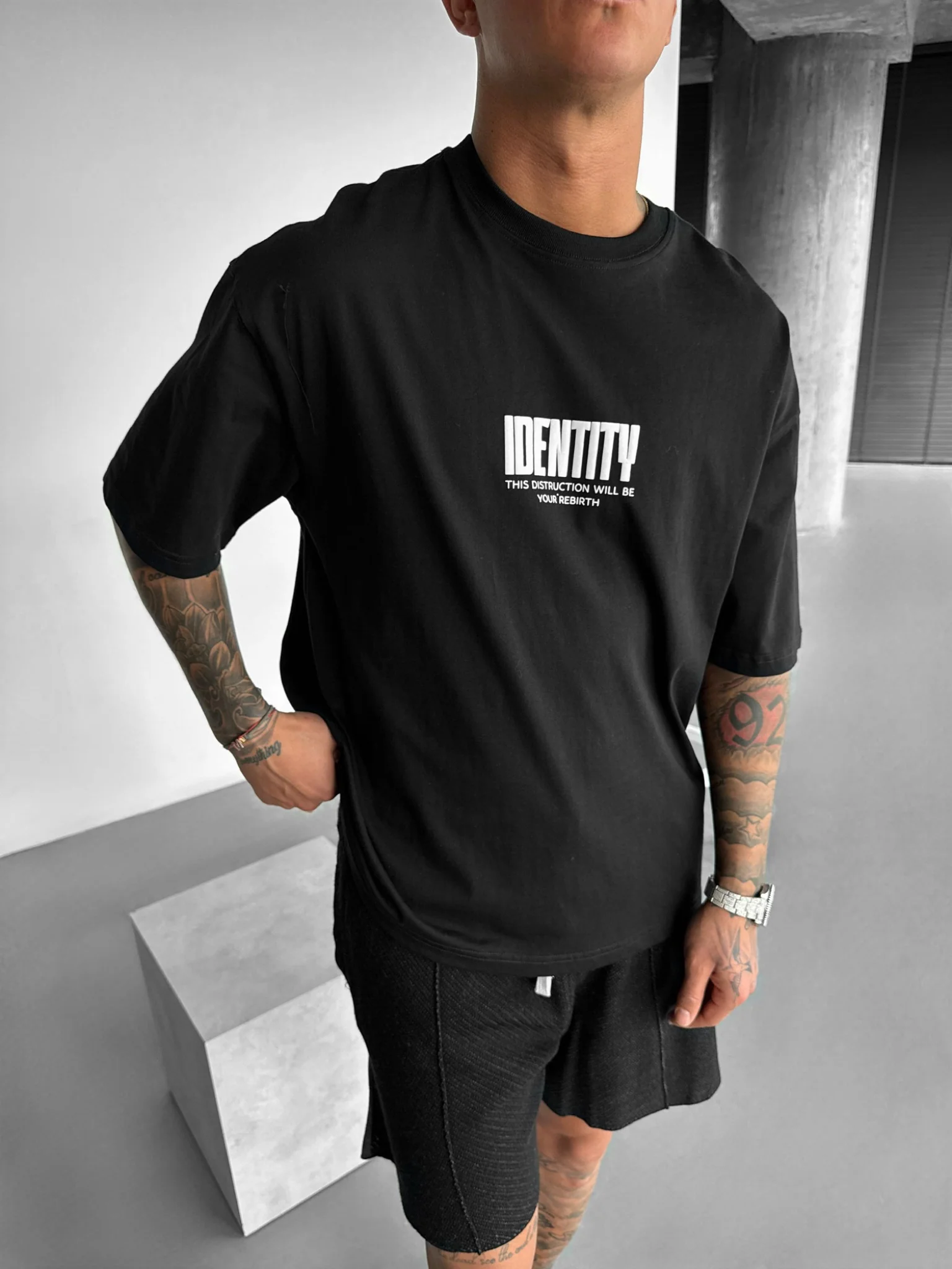 Oversize Identity T-shirt - Black - Image 2
