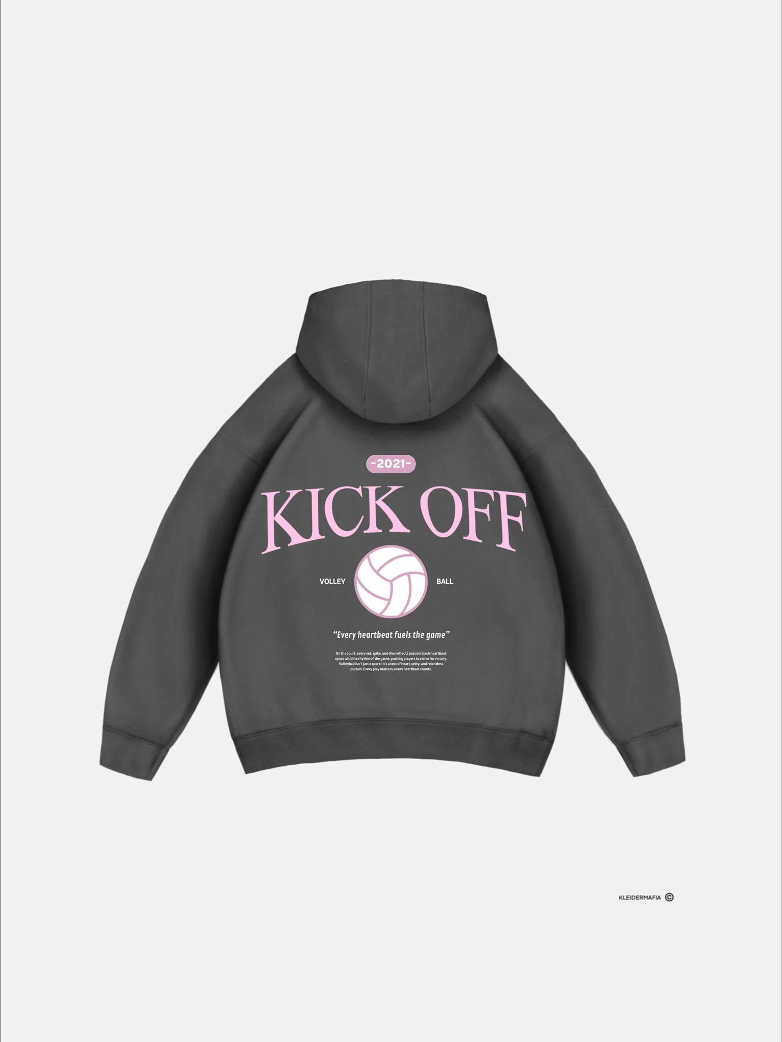 Oversize "KICK OFF" Hoodie - Anthracite - Image 6