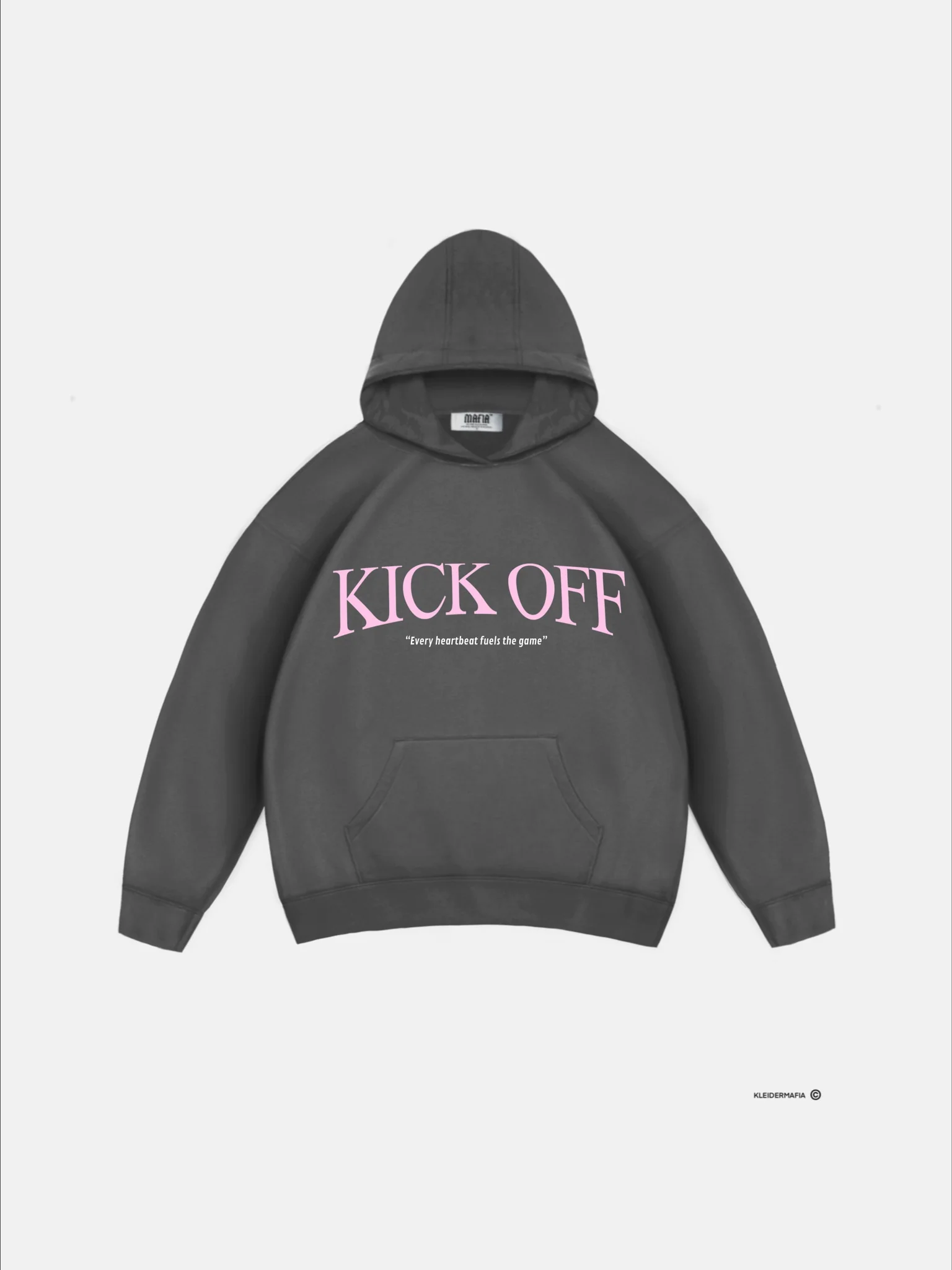 Oversize "KICK OFF" Hoodie - Anthracite - Image 7