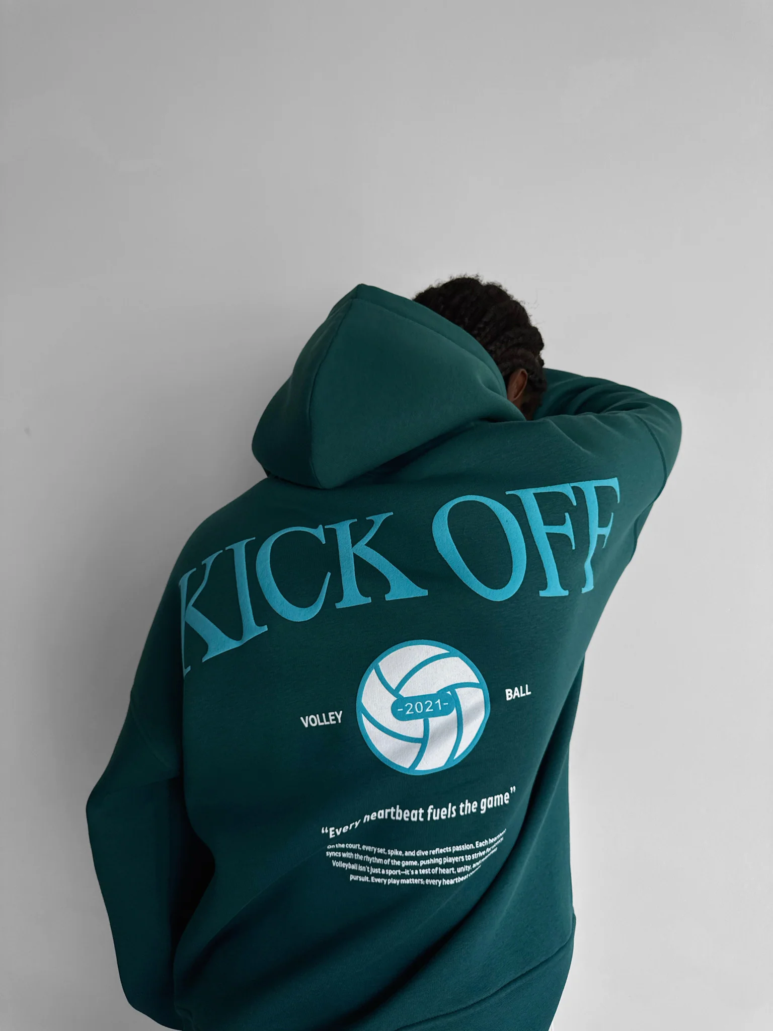 Oversize "KICK OFF" Hoodie - Sea Moss - Image 4