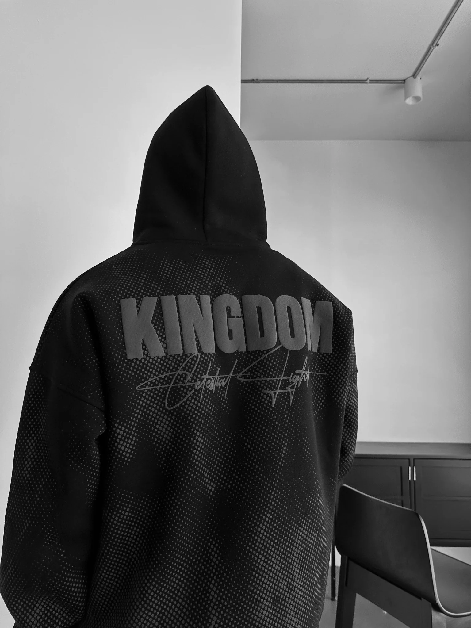 Oversize Kingdom Hoodie - Black and Anthracite - Image 2