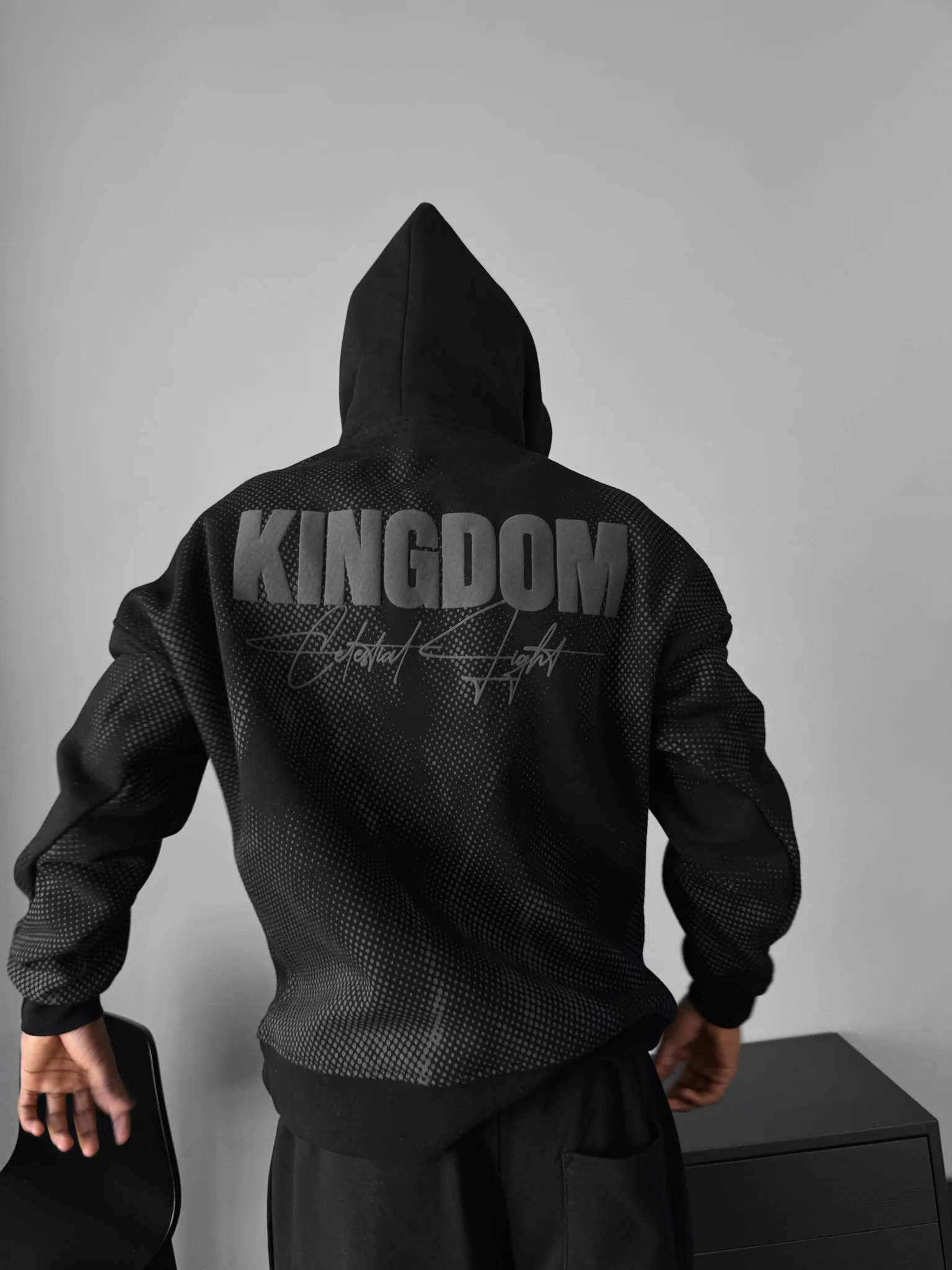 Oversize Kingdom Hoodie - Black and Anthracite - Image 6