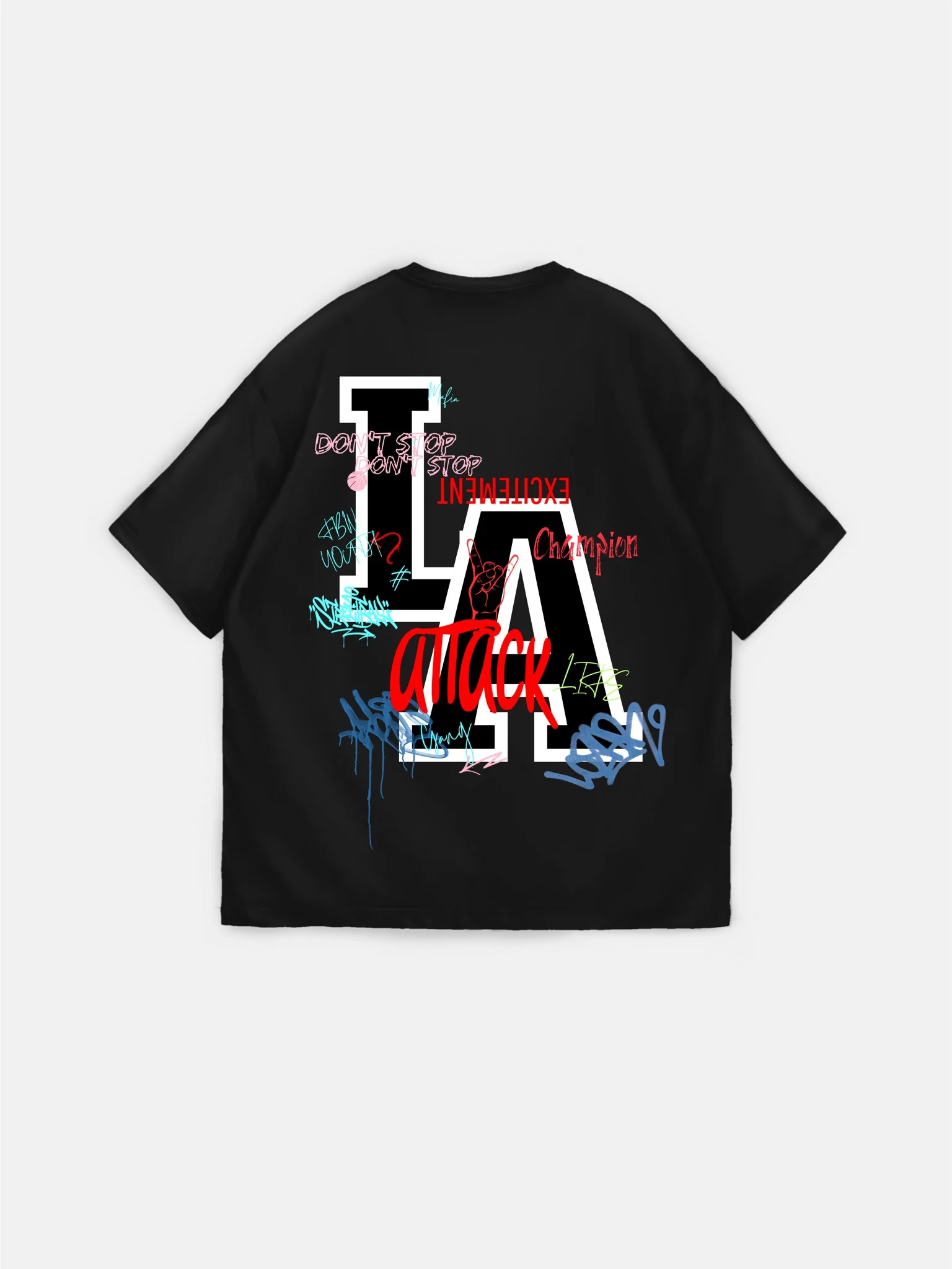 Oversize L.A T-shirt - Black - Image 6