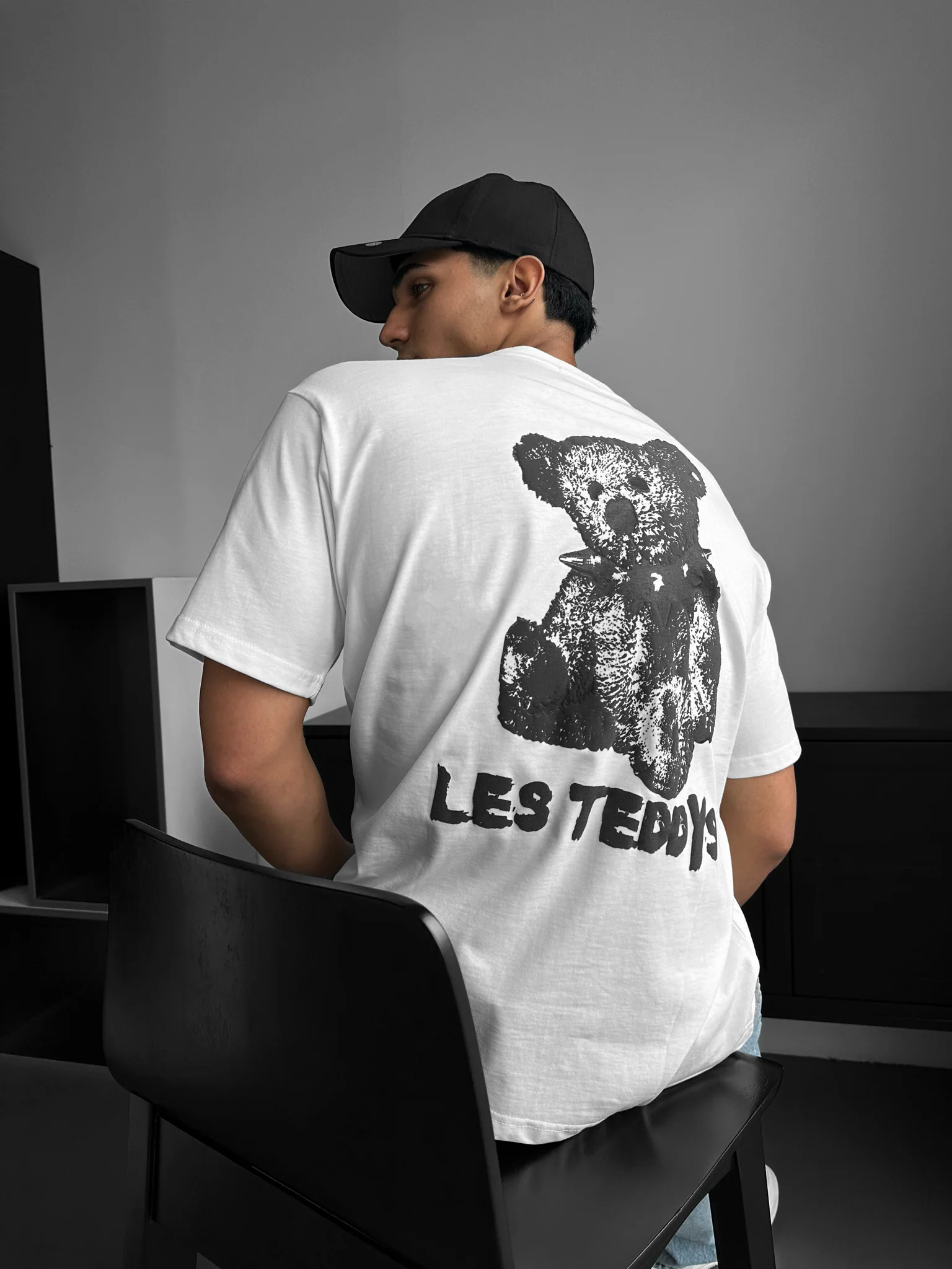 Oversize 'Les Teddys' T-Shirt - Ecru and Black - Image 2