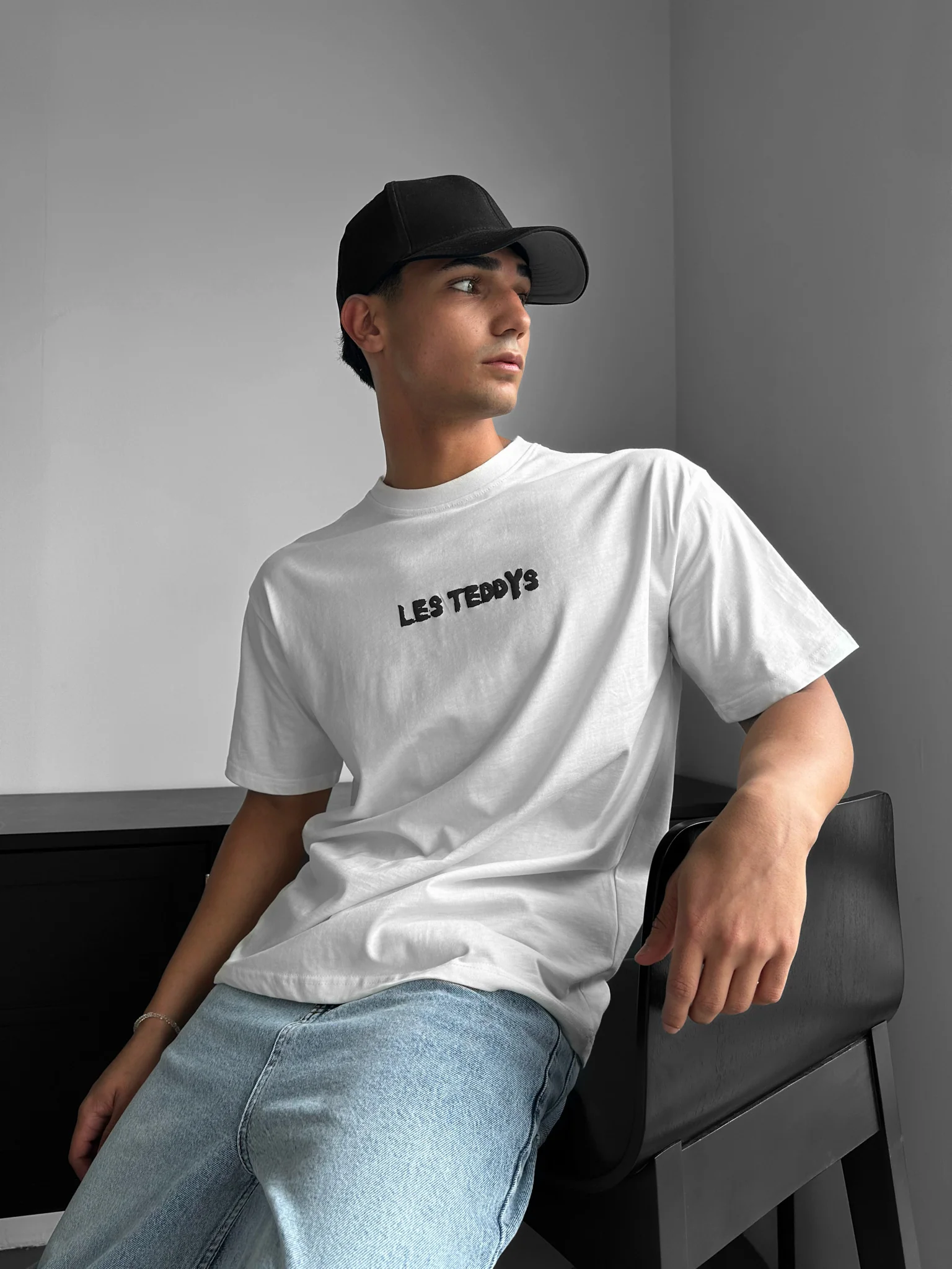 Oversize 'Les Teddys' T-Shirt - Ecru and Black - Image 4