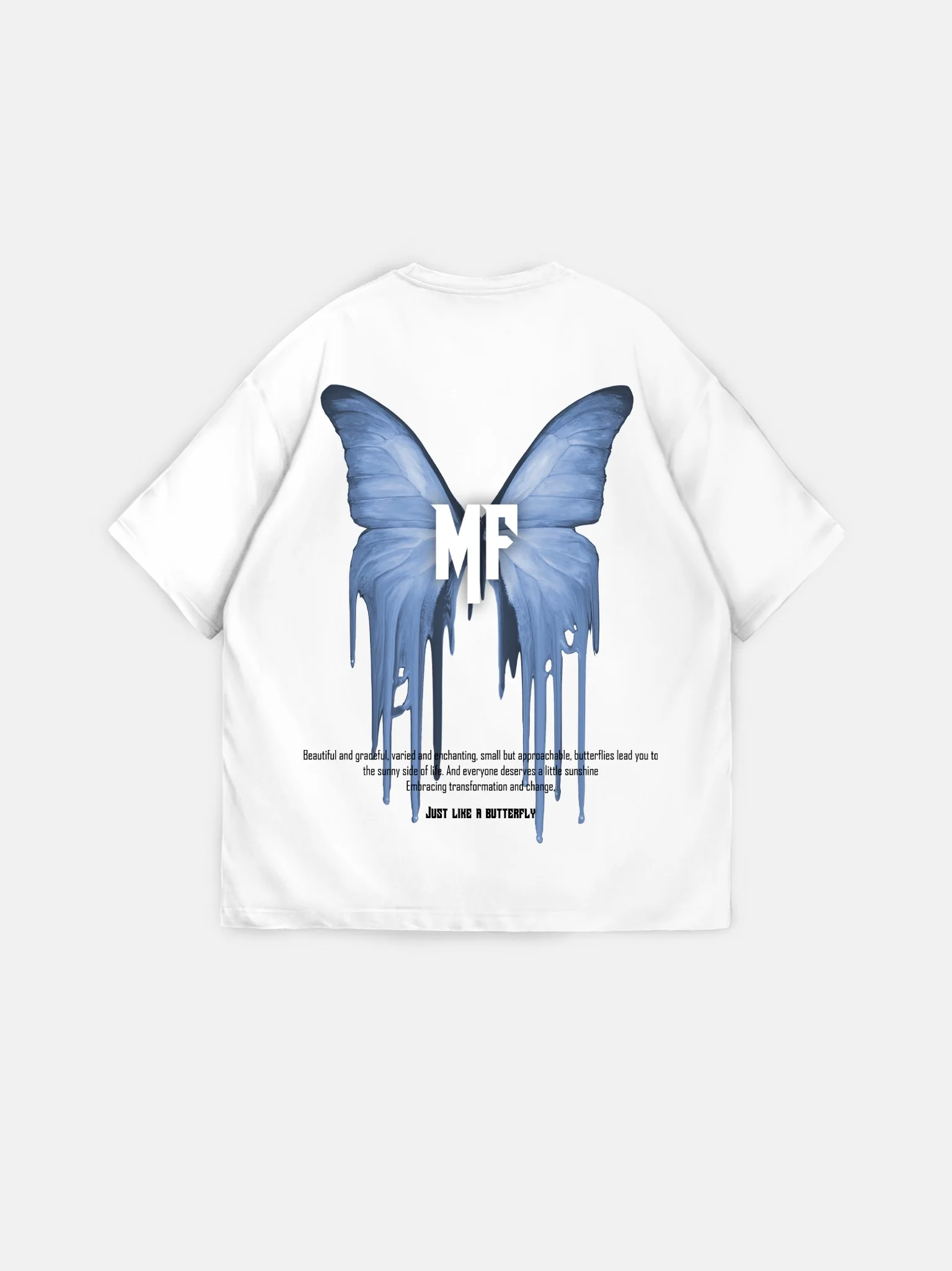 Oversize 'Like a Butterfly' T-Shirt - Ecru - Image 6