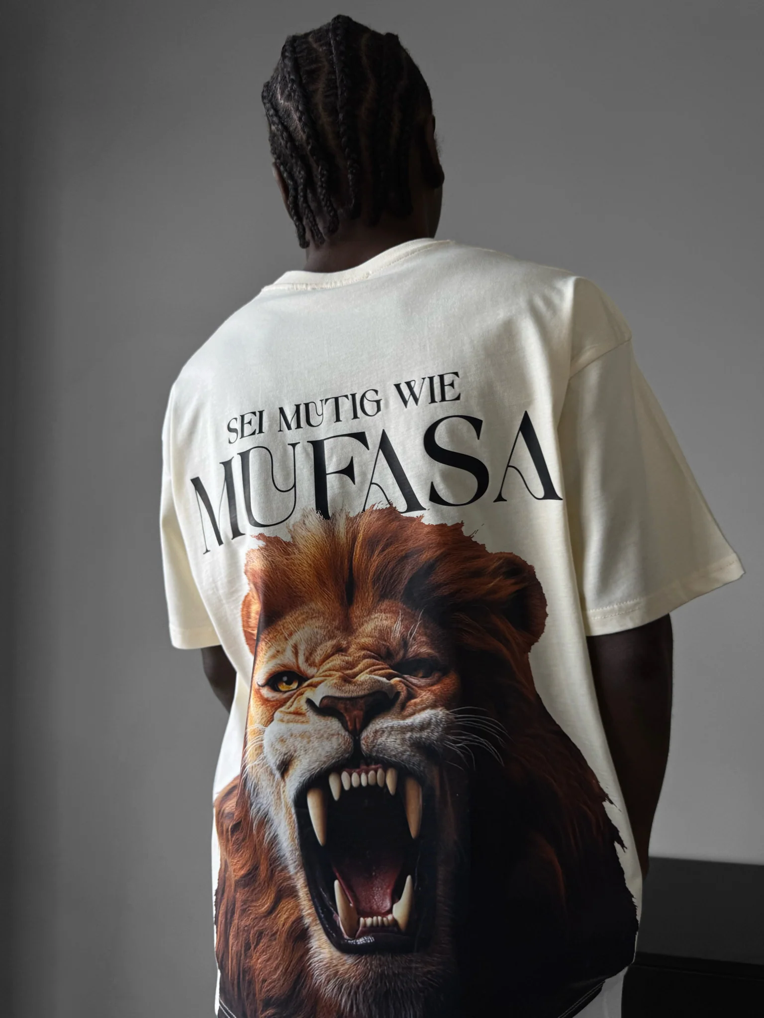 Oversize Lion T-Shirt - Antique White - Image 3