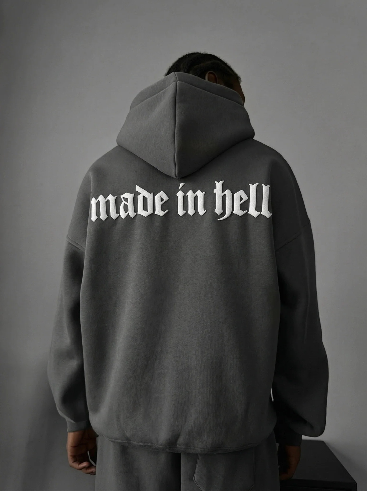 Oversize Made in Hell Hoodie - Anthracite - Image 2