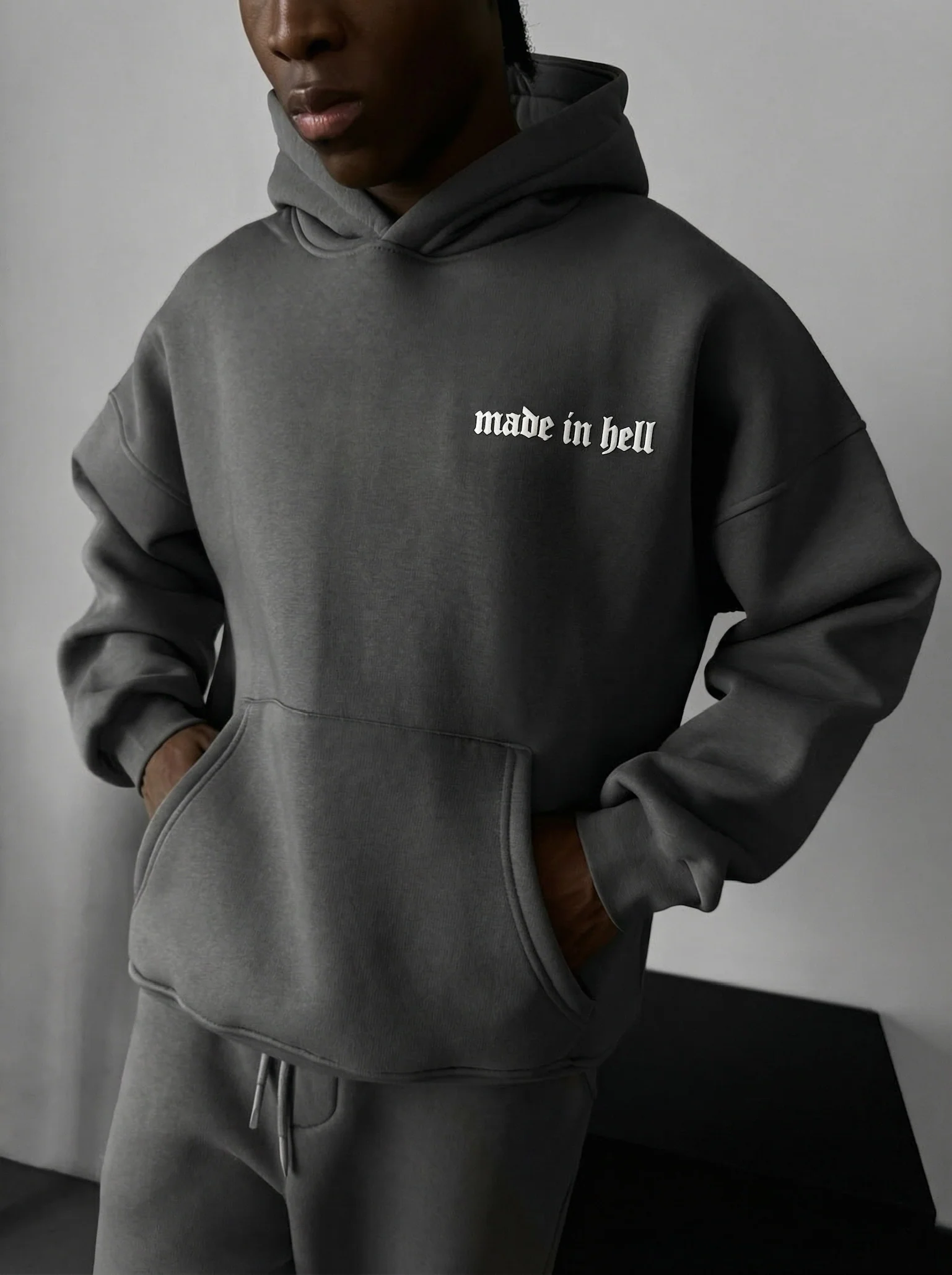 Oversize Made in Hell Hoodie - Anthracite - Image 4