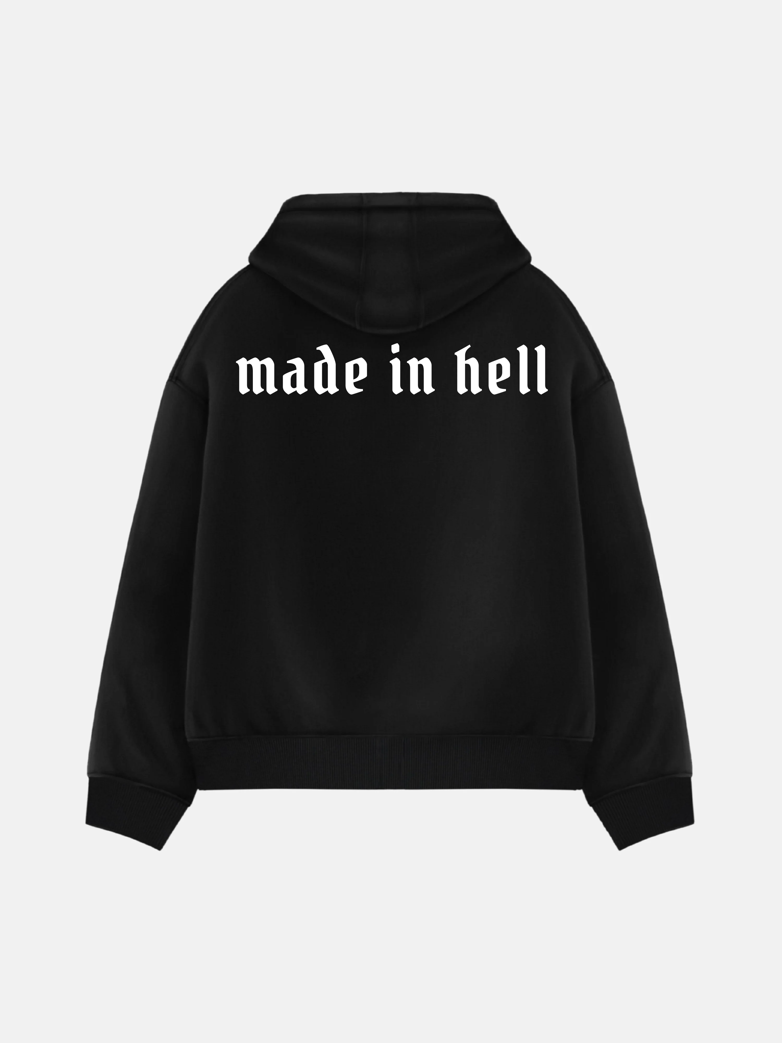 Oversize Made in Hell Hoodie - Black - Image 4
