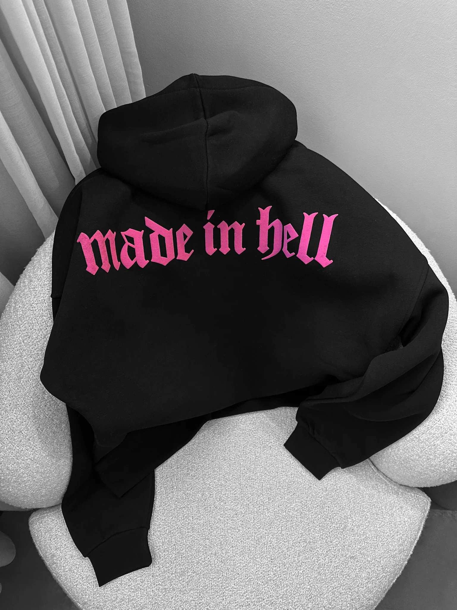 Oversize Made in Hell Hoodie - Black and Lila - Image 6