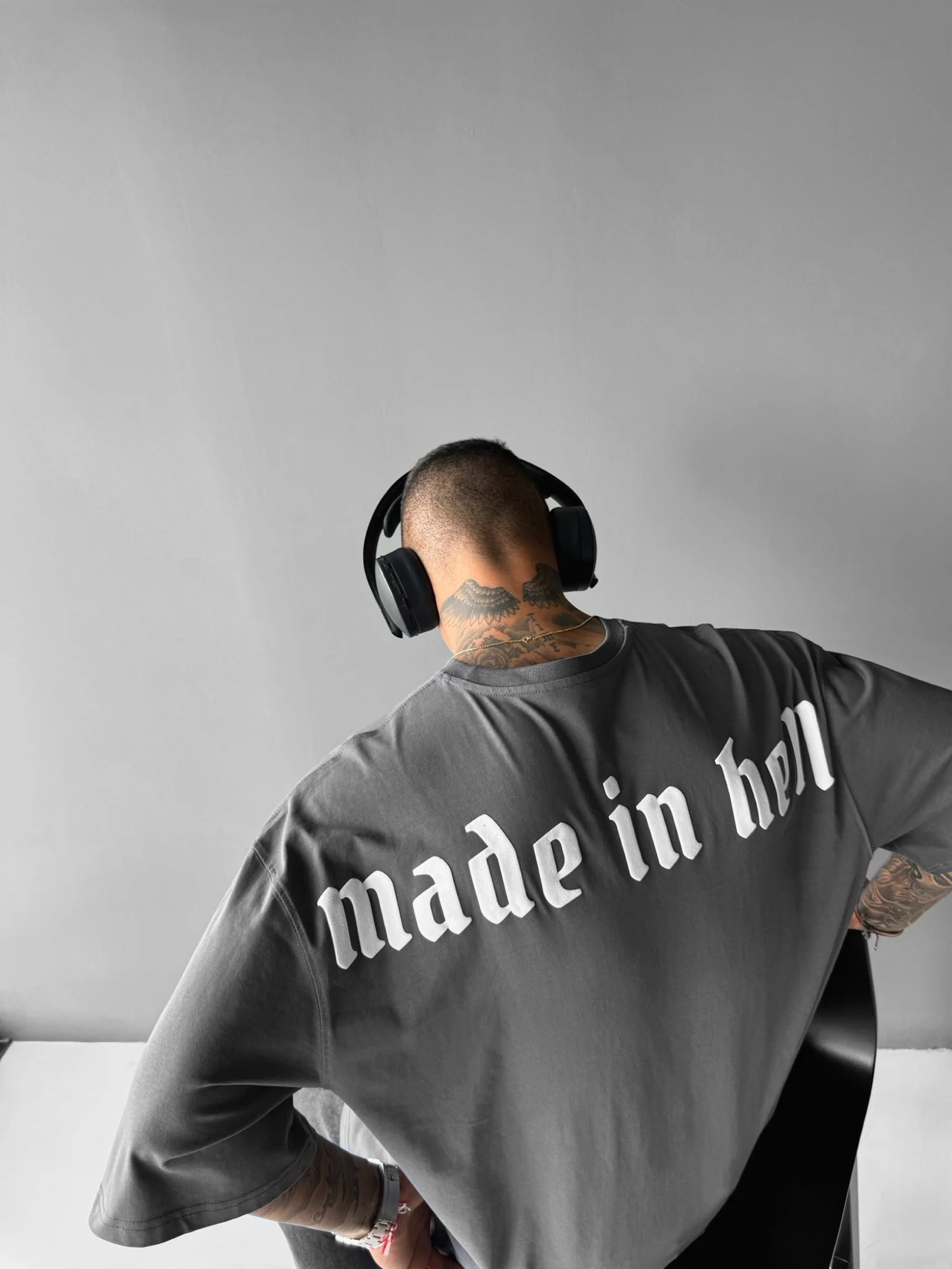 Oversize Made in Hell T-shirt - Anthracite - Image 3