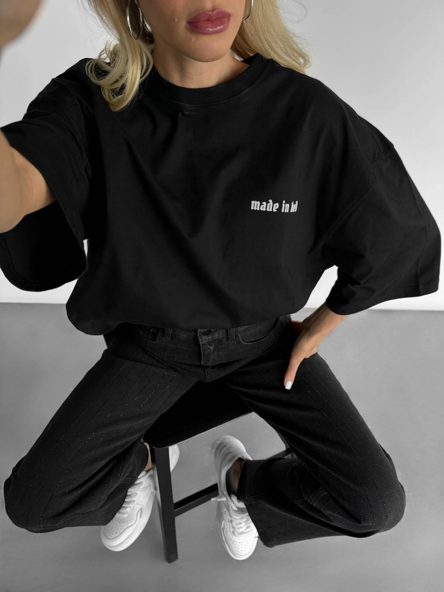 Oversize Made in Hell T-shirt - Black - Image 6