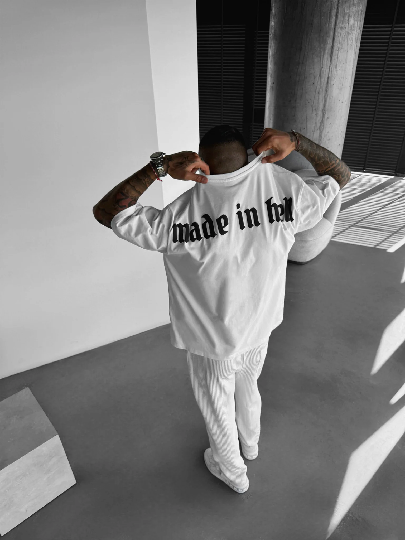 Oversize Made in Hell T-shirt - Ecru - Image 2